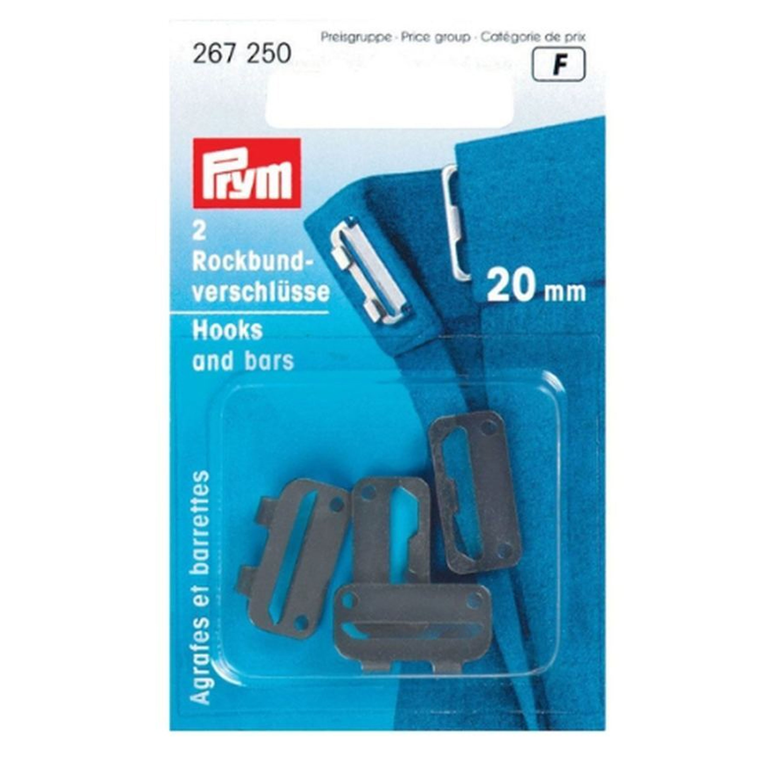 Prym Vierkant-Haken und -Stangen Schwarz 20 mm