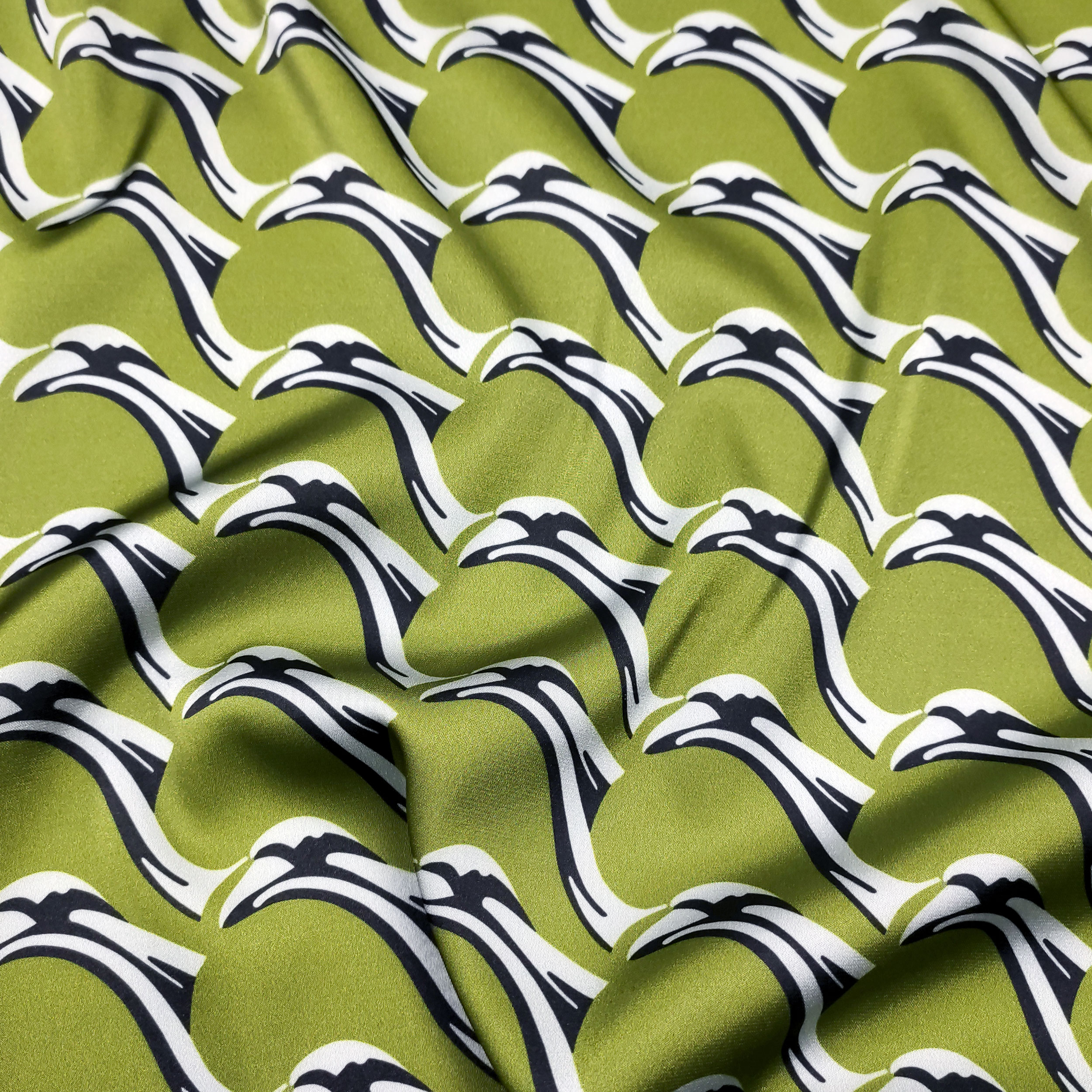 Conjunto Satén Fantasía Alta Moda Verde y Plata