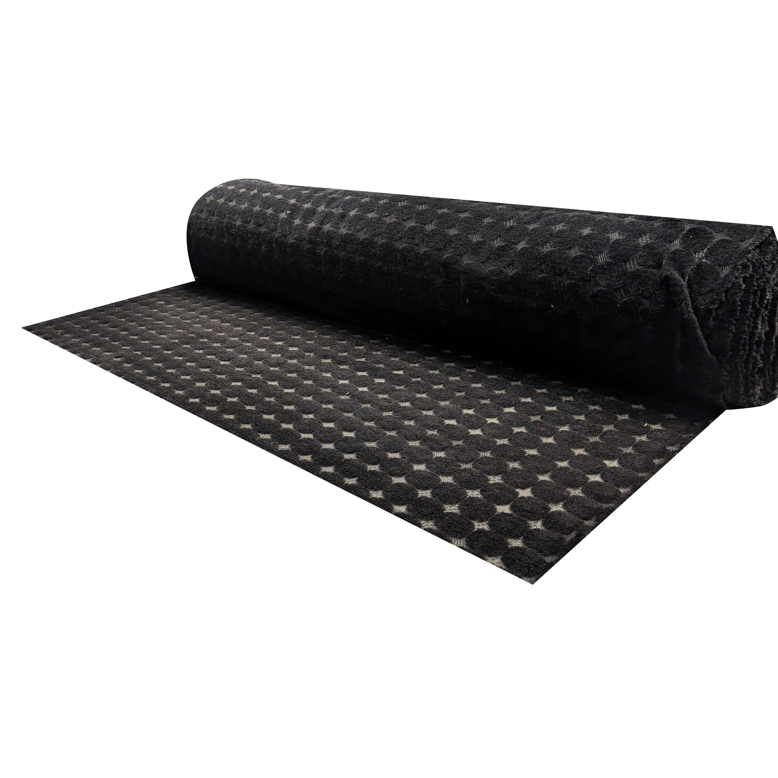 Bi-elastic Wool Blend Black Flocked Polka Dot Image