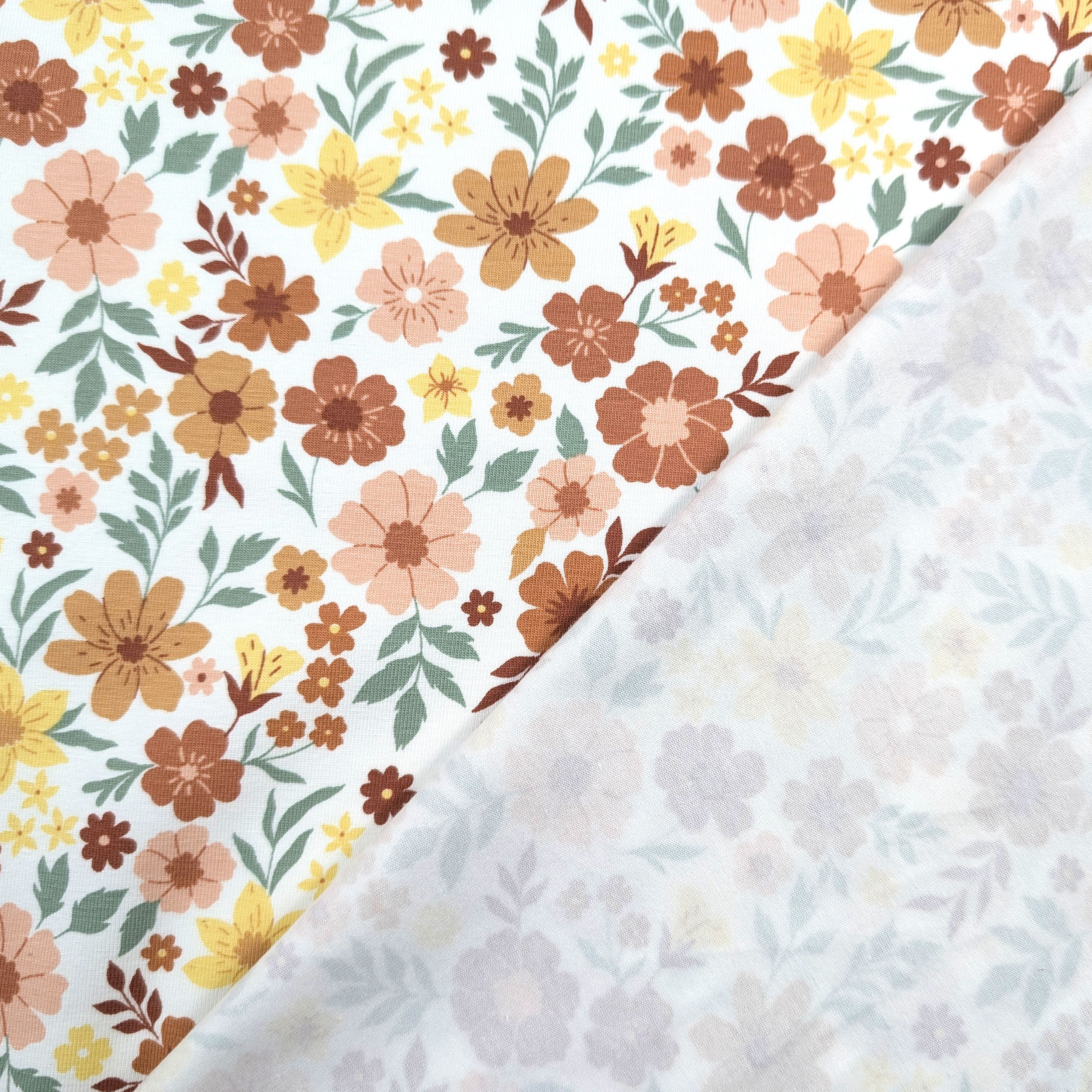 Jersey Cotton Floral Jersey Warm Tones Image