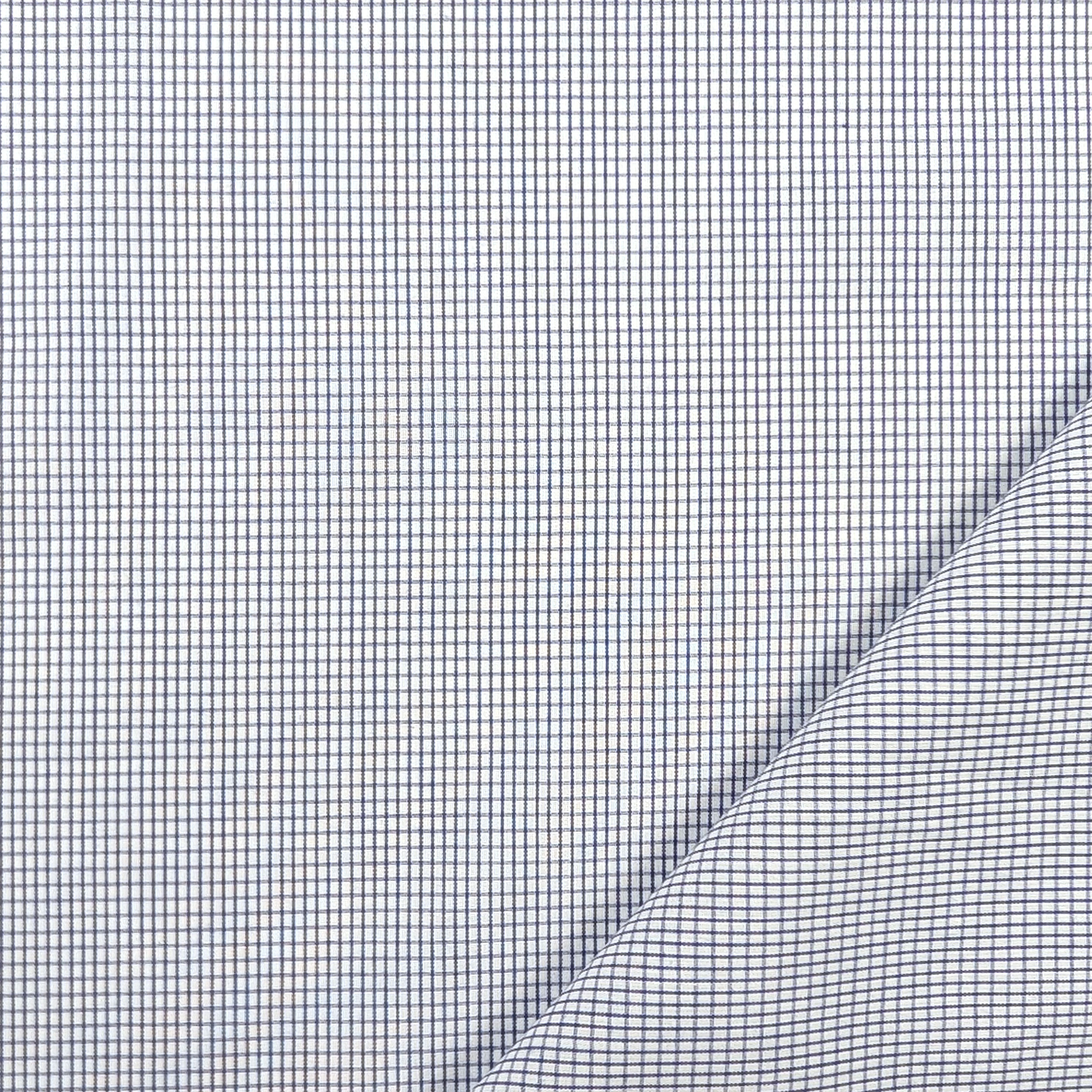 Cotton for shirting Quadrettini Avio Image