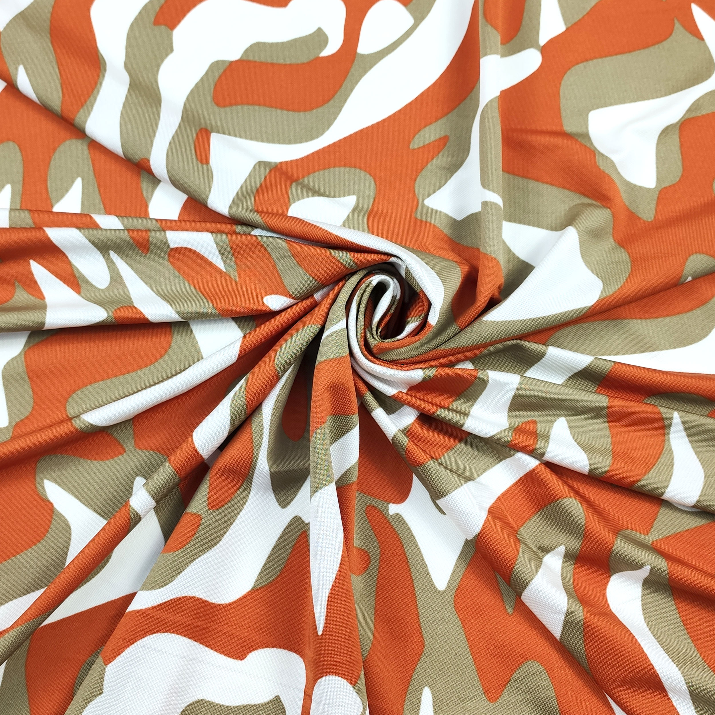 Fashion Viscose Silk Patterned Abstract Orange Image