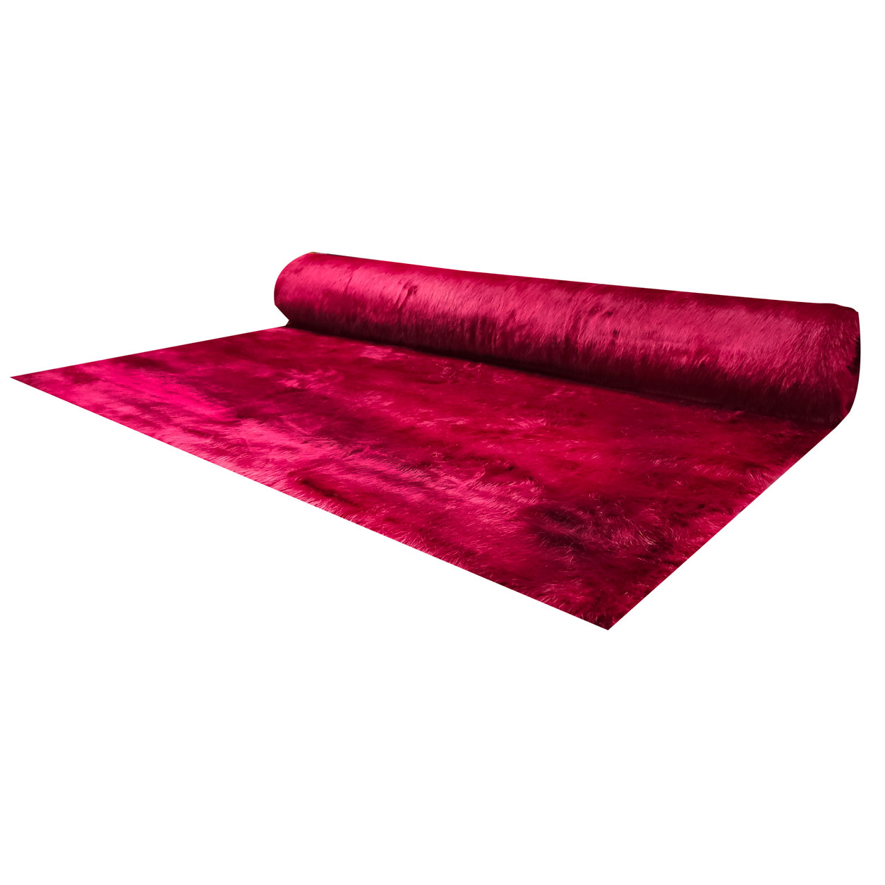 Tejido de abrigo largo rojo burdeos