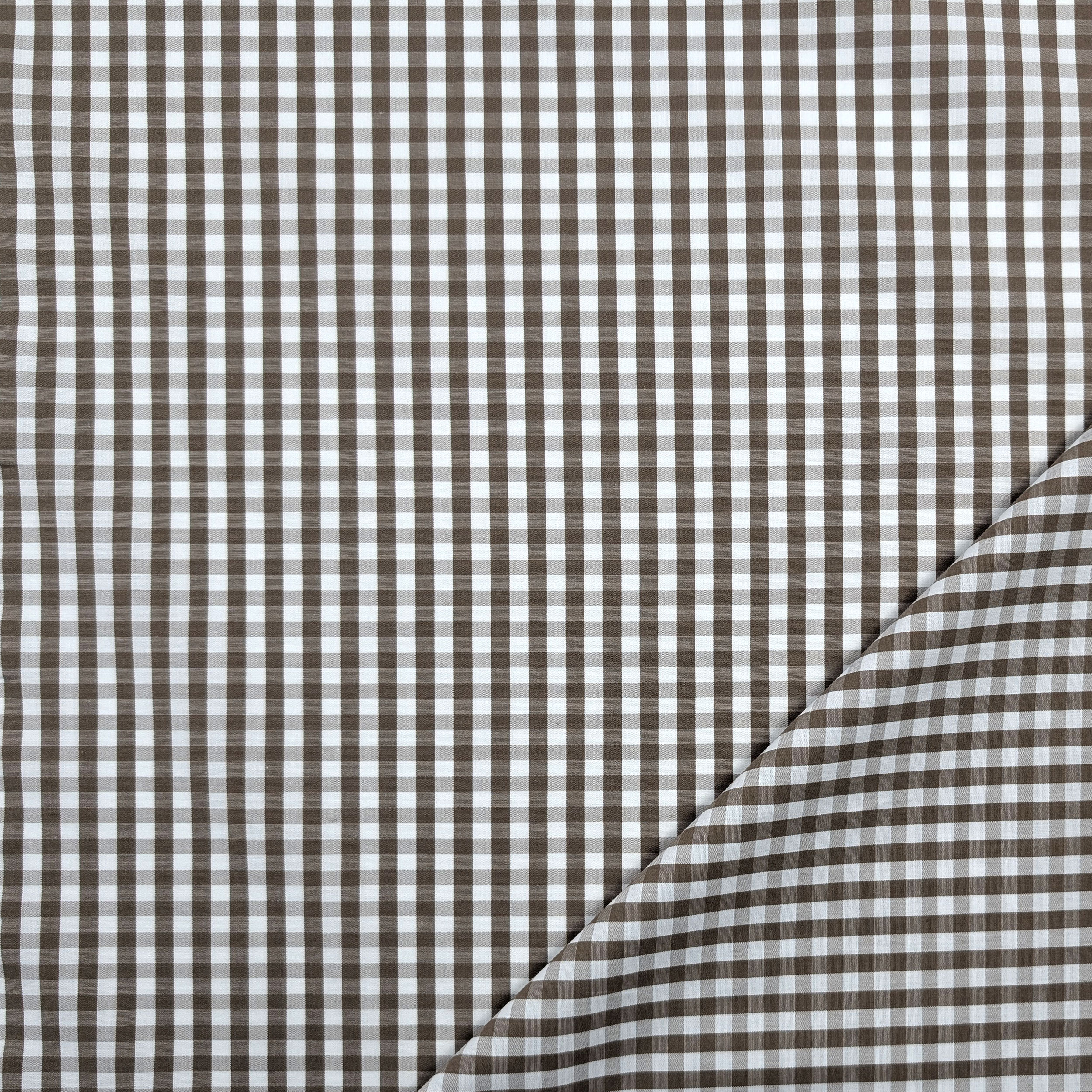 Cotton for Shirts Quadretto Hazelnut Image