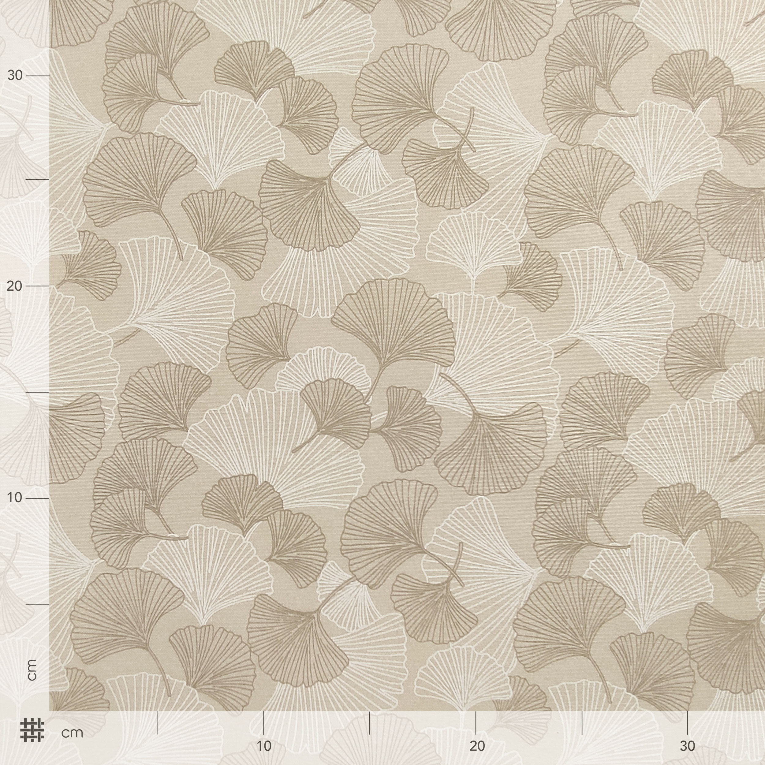 Fabric for Resin Tablecloth Ginkgo Leaves Beige