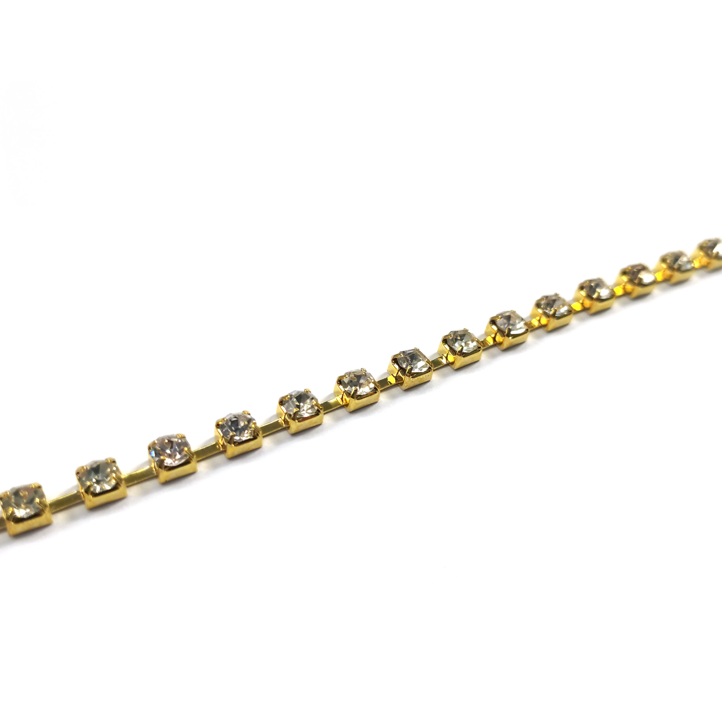 Gold chain set with rhinestones Image