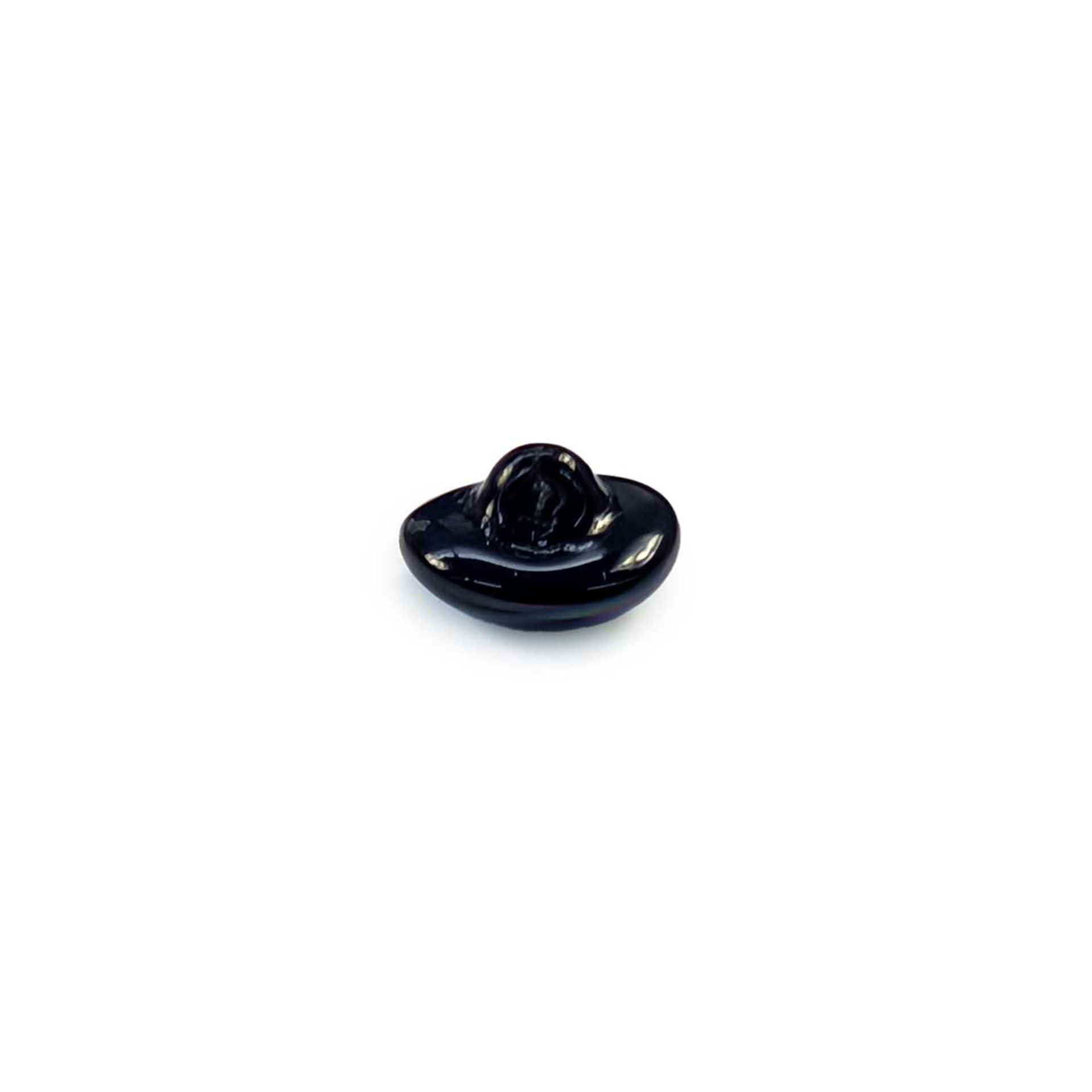 Metallised Glass Button Blue Lin 20 Image