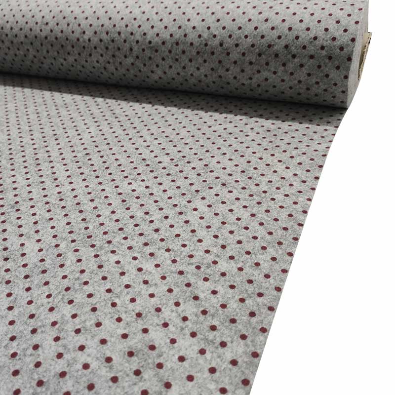 Soft Thin Felt - Burgundy Small Dots Image