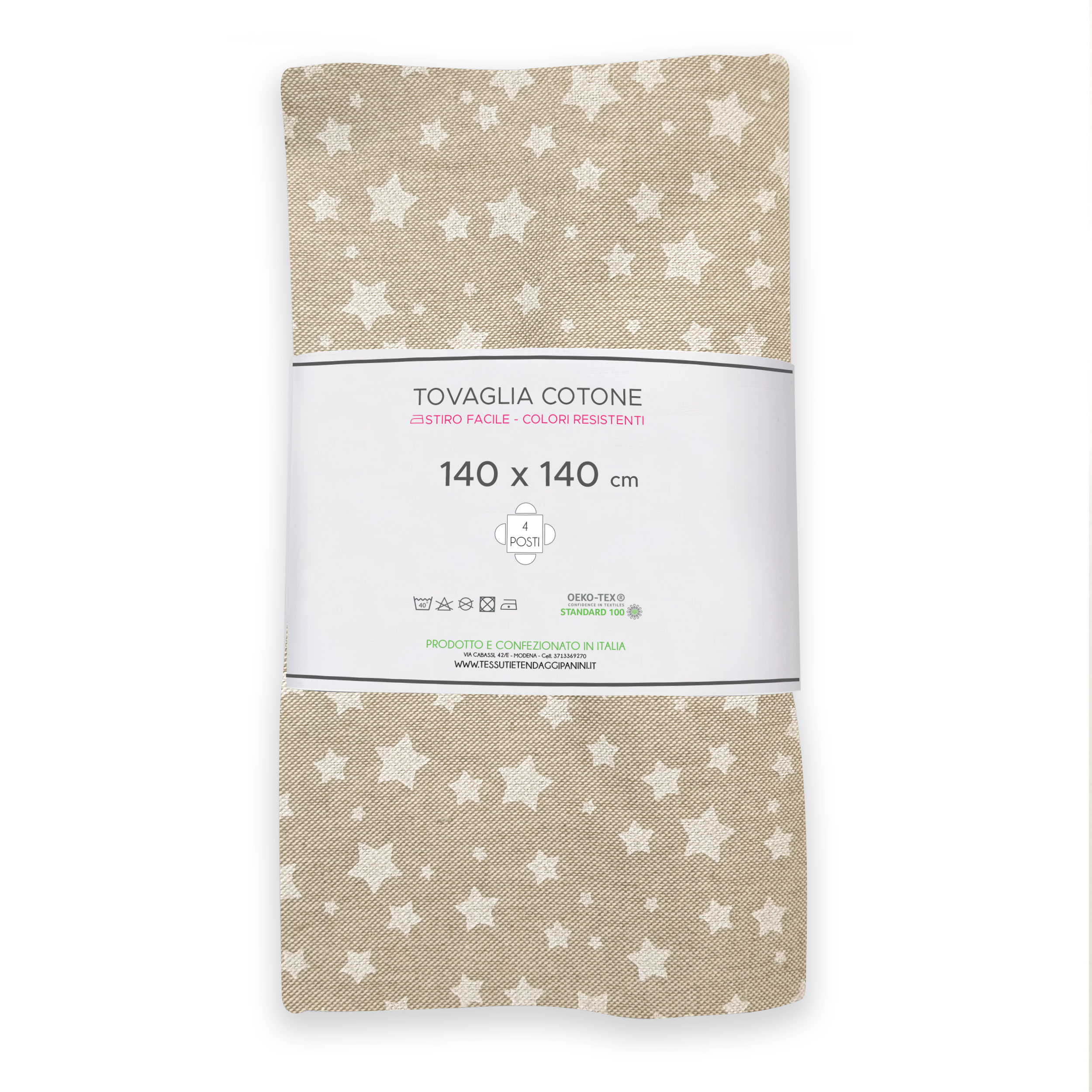 Christmas Tablecloth White Stars Image