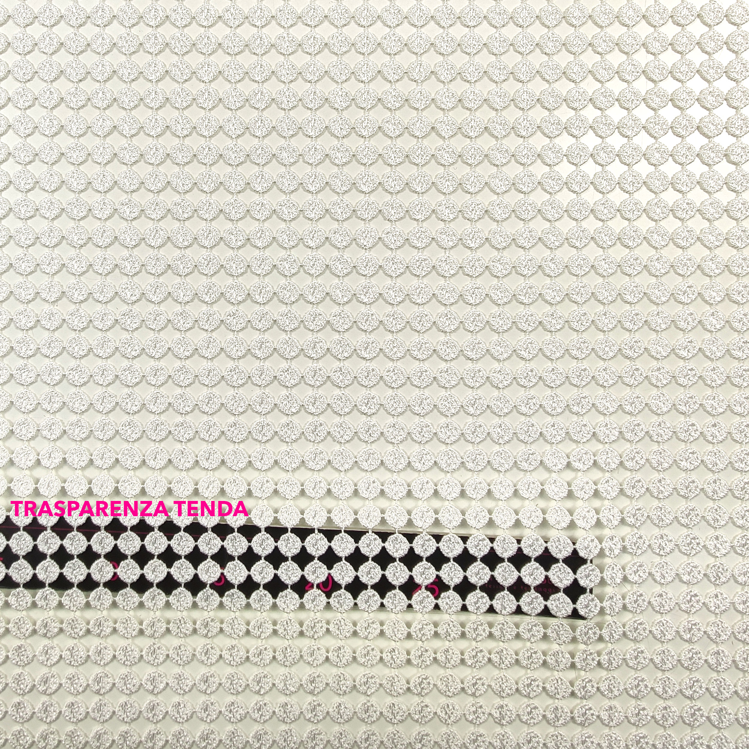 Tissu de rideau macramé à pois