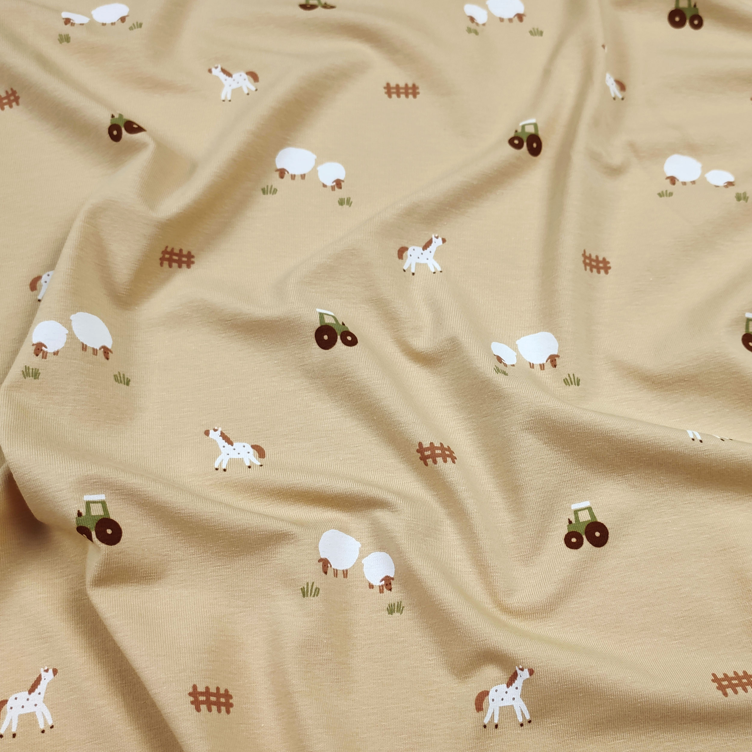 Fond de ferme en jersey de coton beige