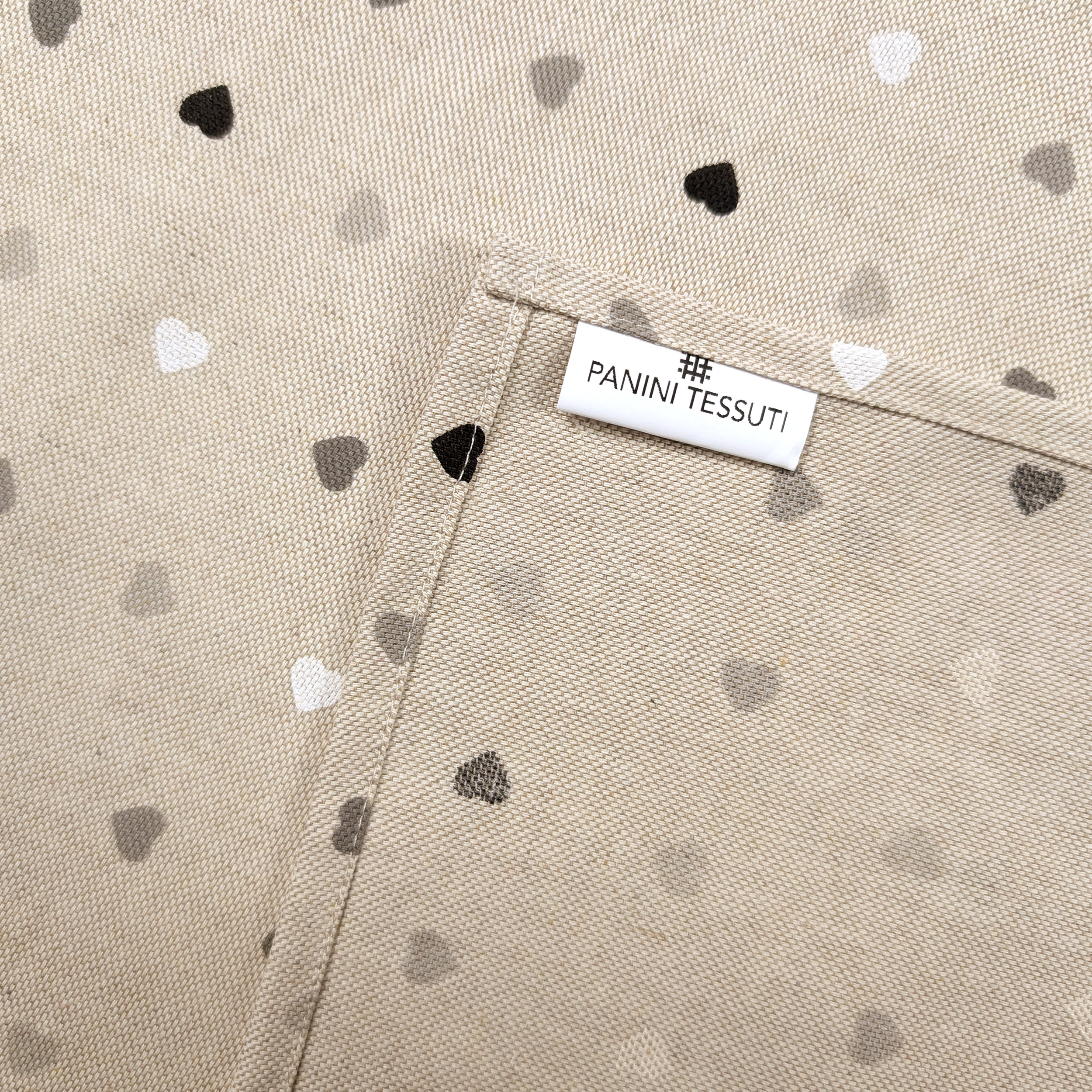 Tablecloth Wrapped Black and Grey Hearts Image
