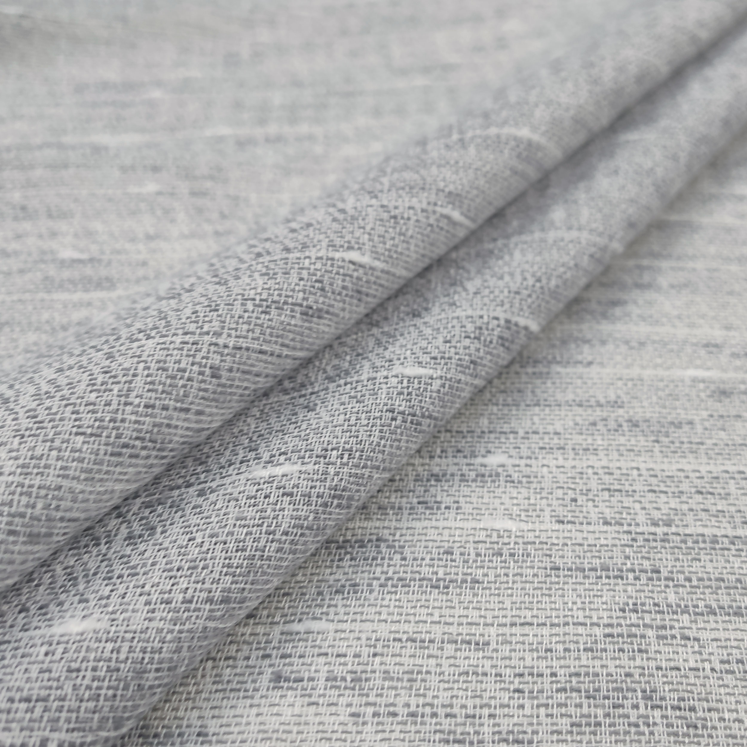 Tissu de rideau floqué gris