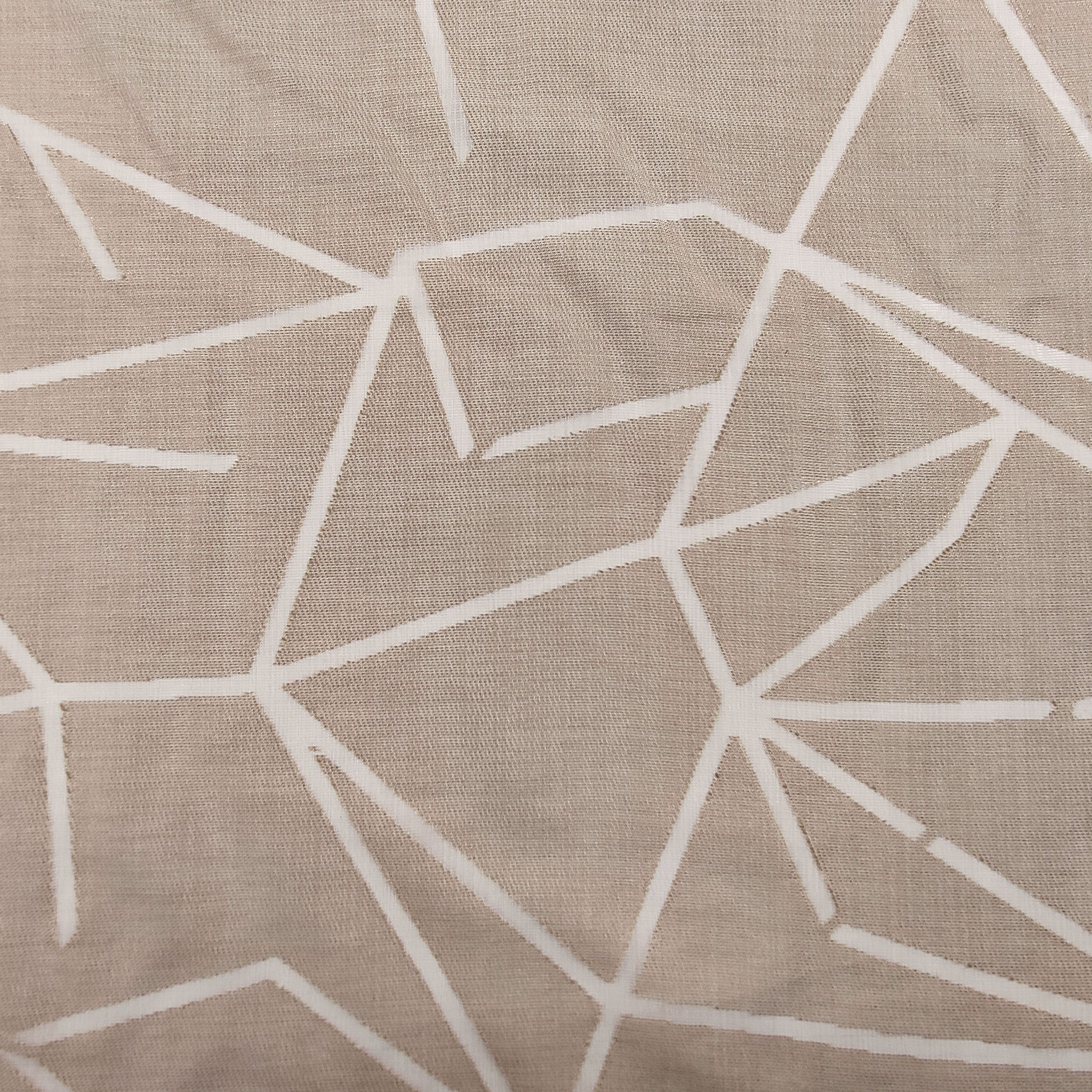Tissu de rideau Devorè Gris colombe Lignes géométriques