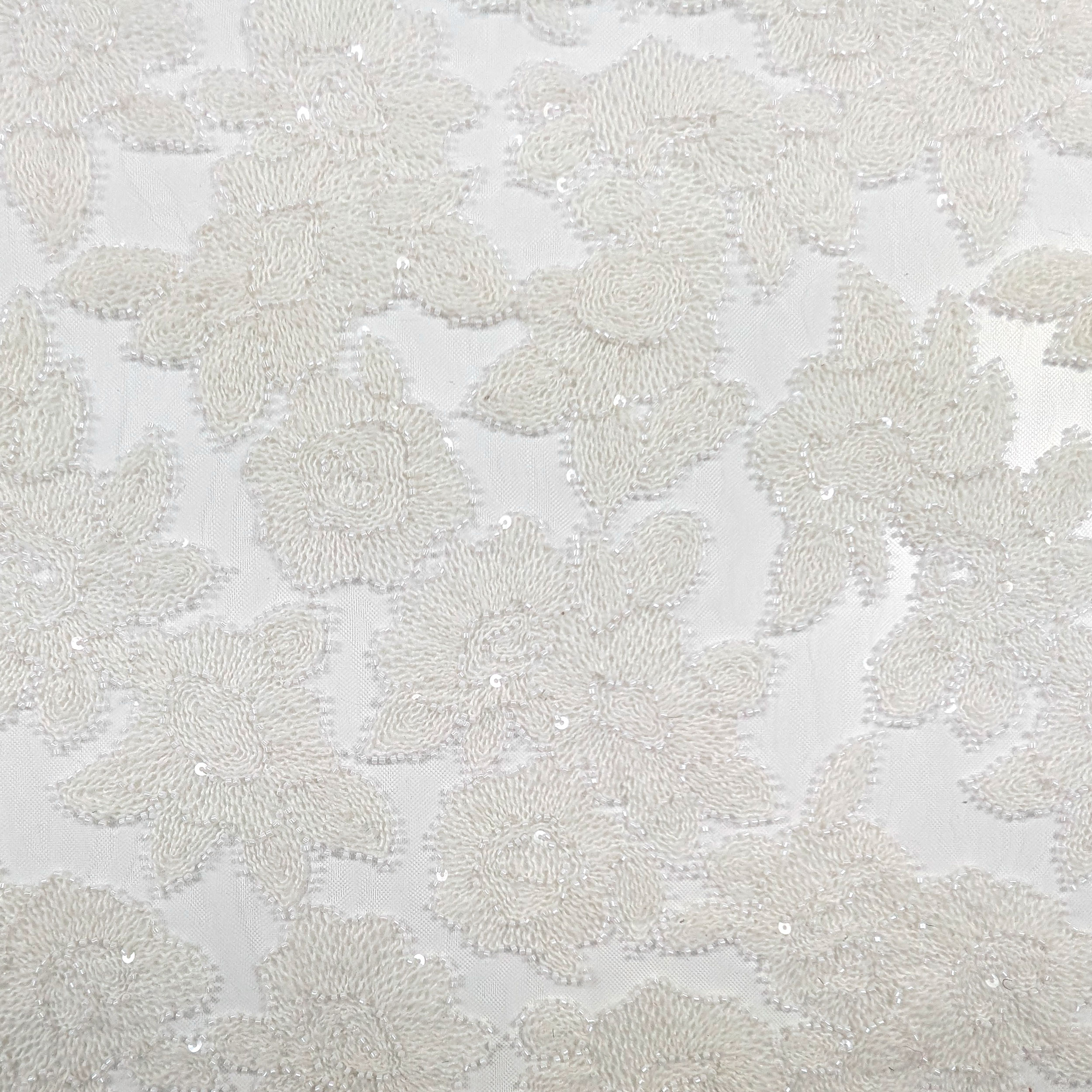 Lace Rose Wool Sequins White Image