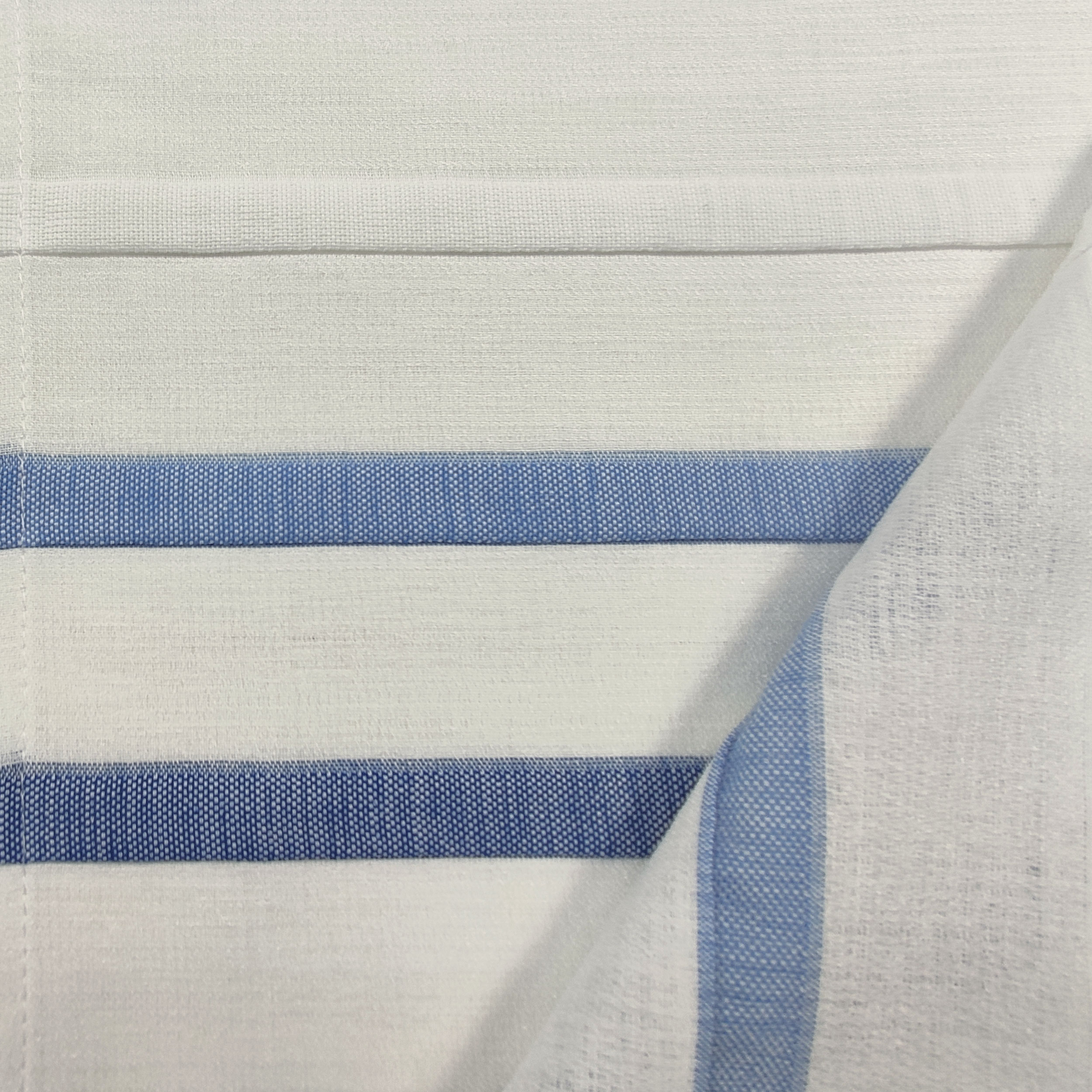 Curtain Fabric Blue Steccato Effect