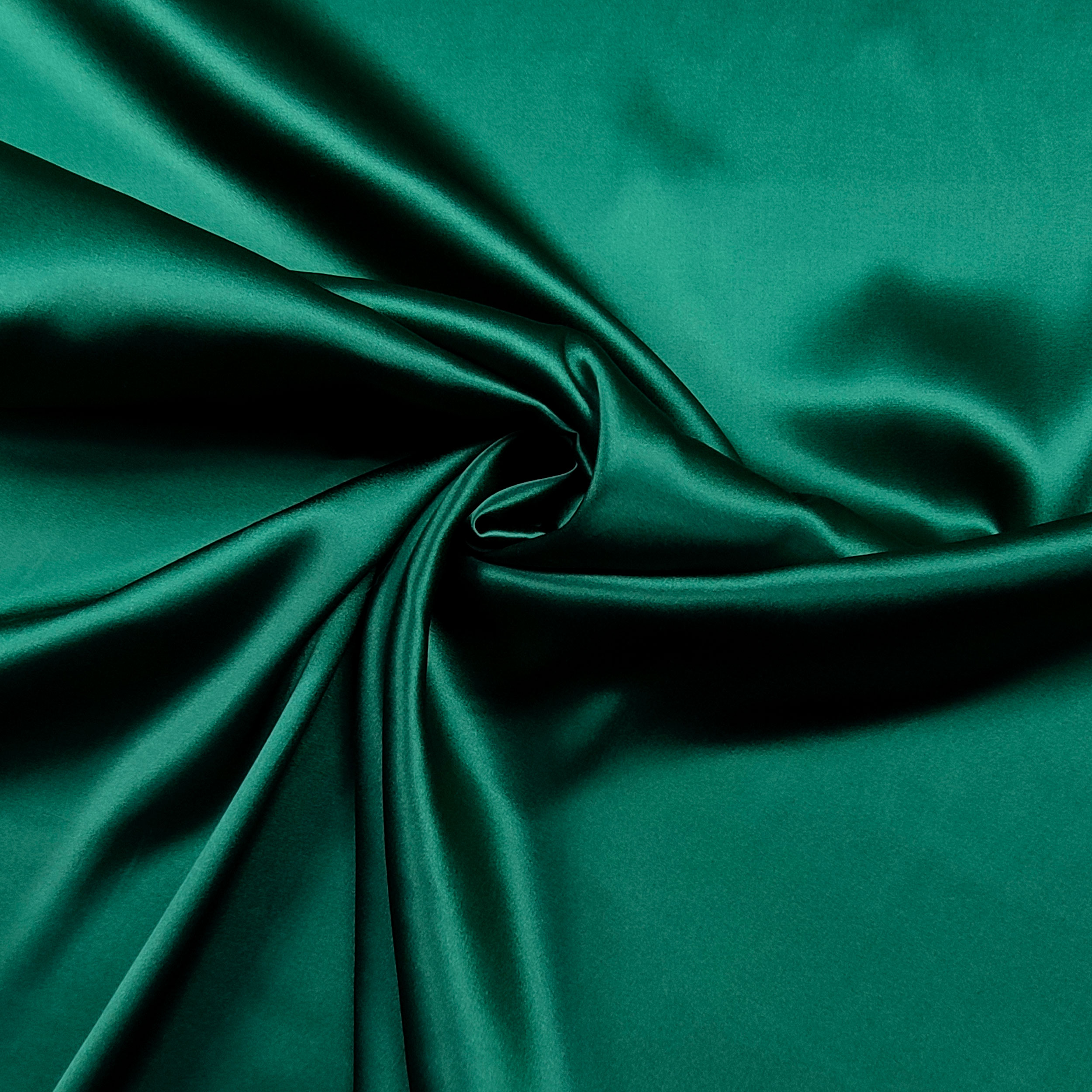 Dark Green Stretch Silk Satin Fabric Image