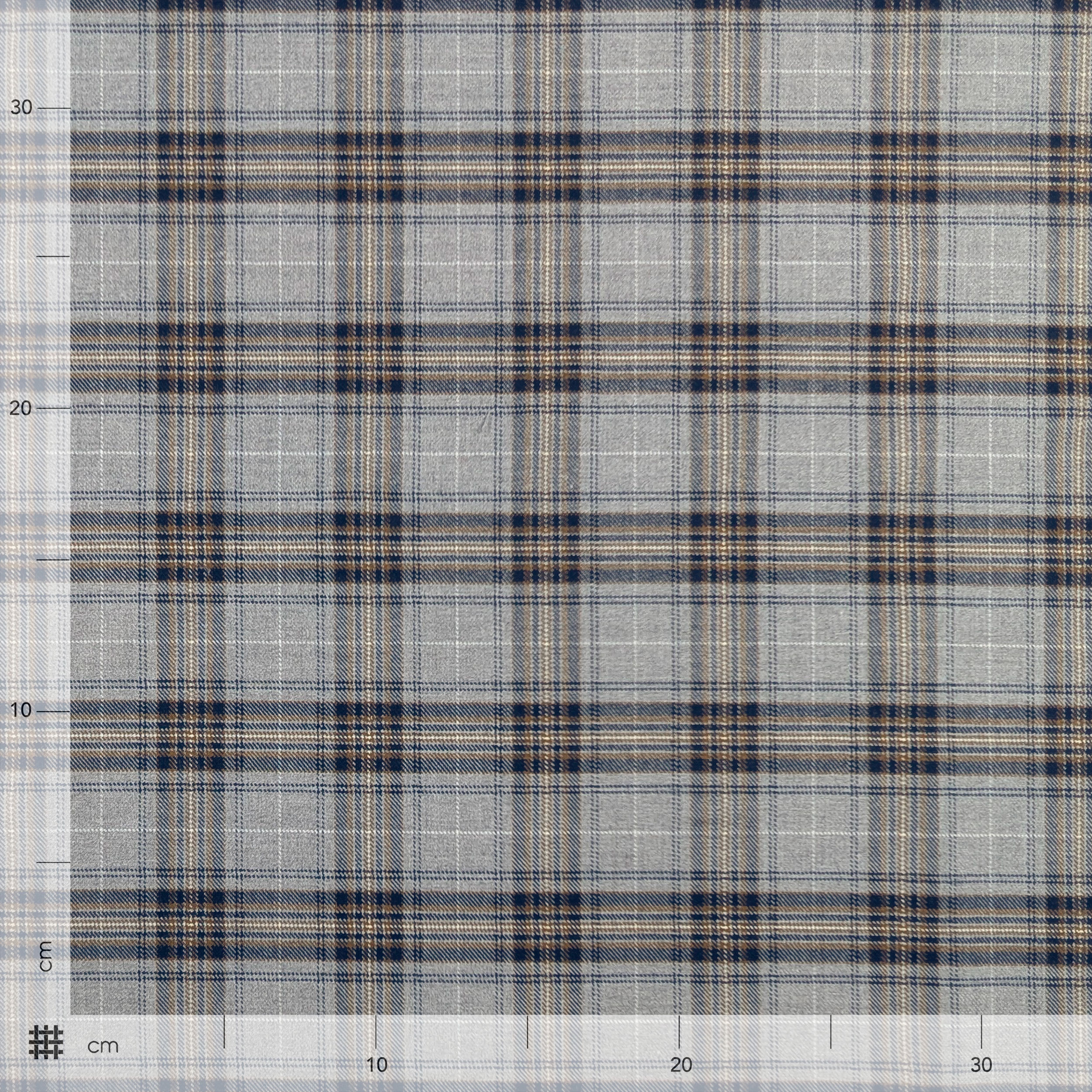 Tartan Beige and Blue Stripes Grey Background Image