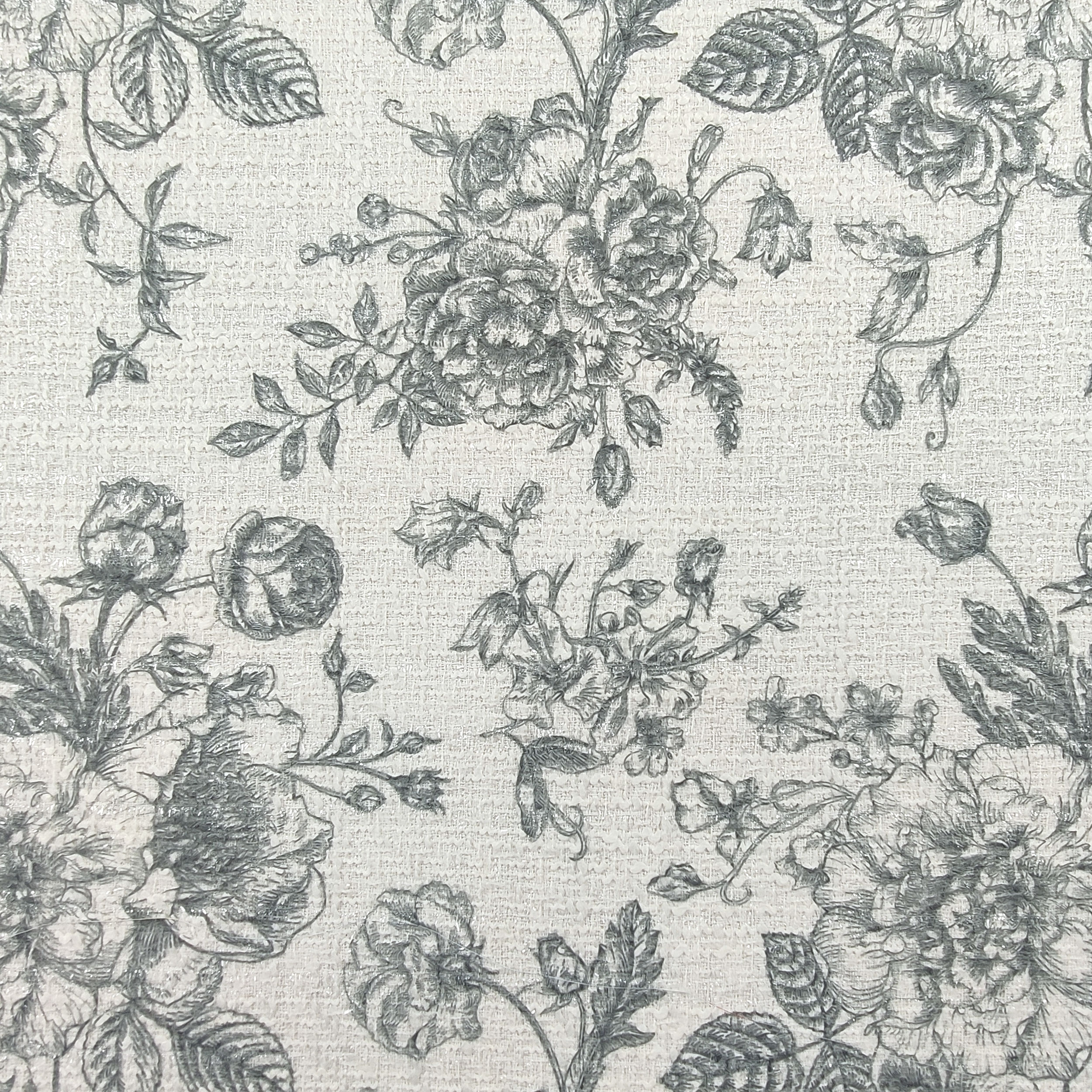 Tissu tweed lamé floral Avio