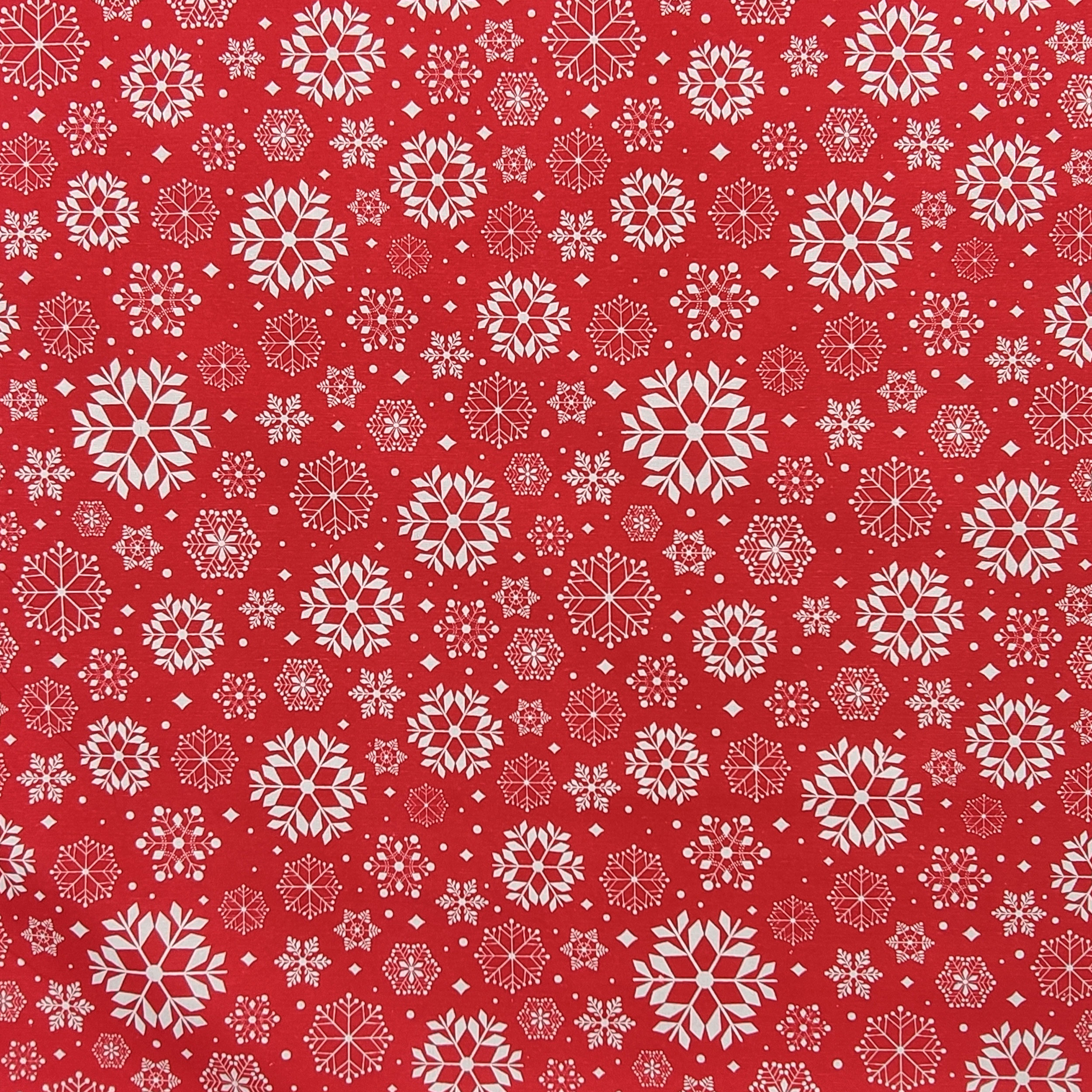 Coton mélangé Flocons de Noël Fond rouge Image