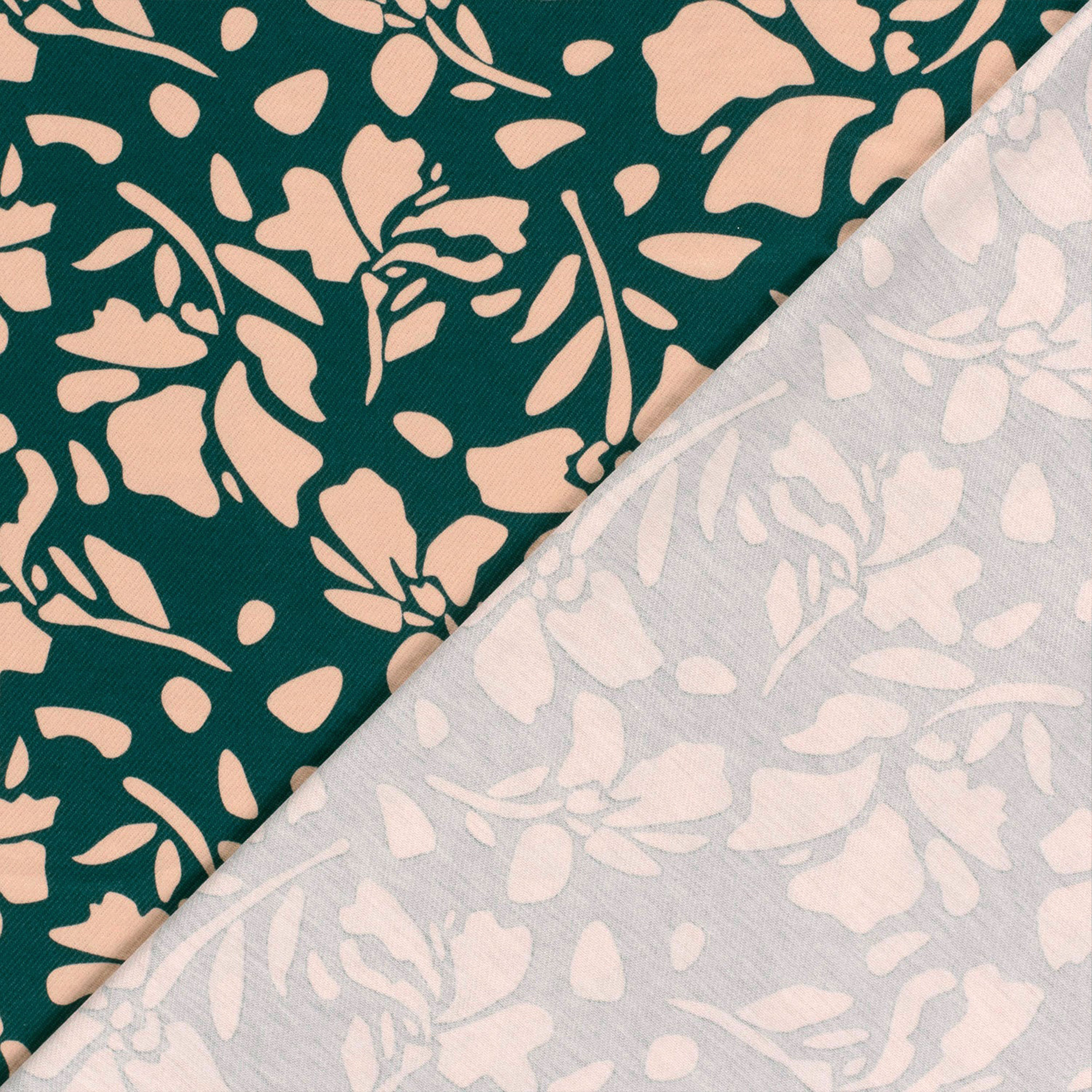 Twill de viscose Fleurs fond vert Image