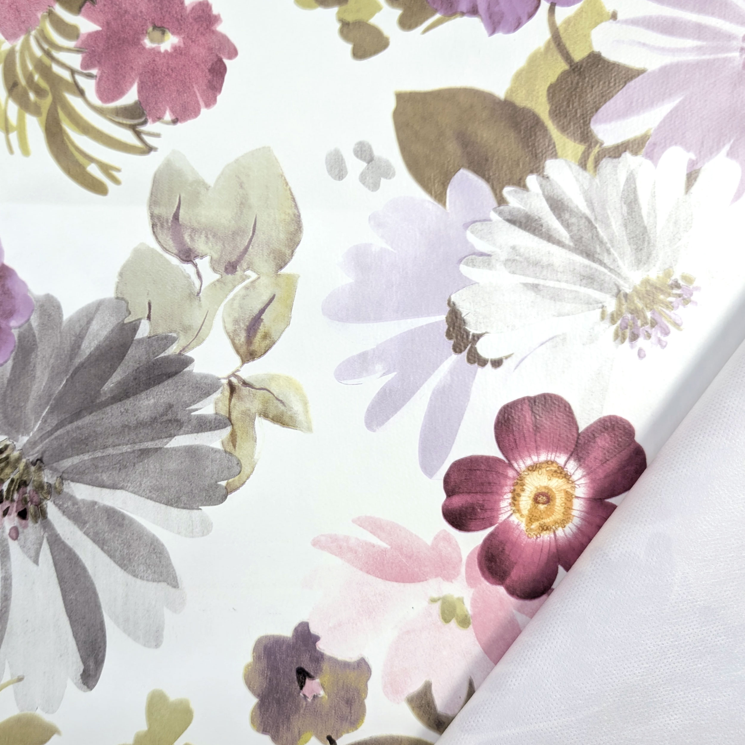 Fabric for Plasticised Tablecloth Flowers Pink Tones Image