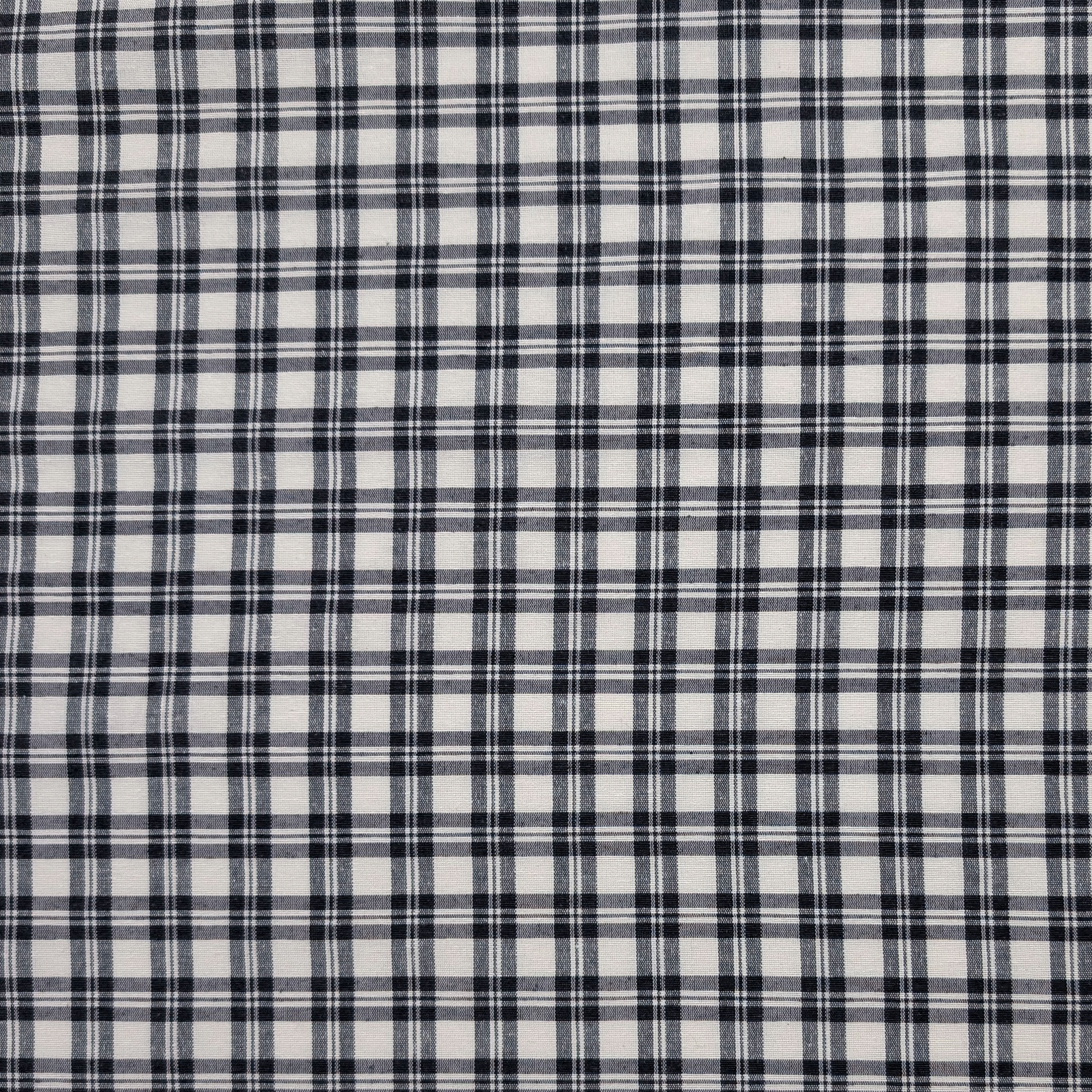 White and Anthracite Cotton-Blend Tartan Image