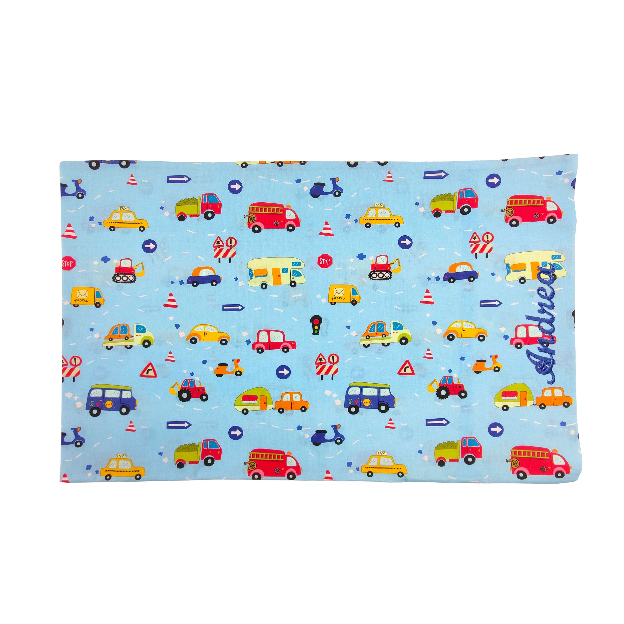 Pillowcase Cars Light Blue Background Image