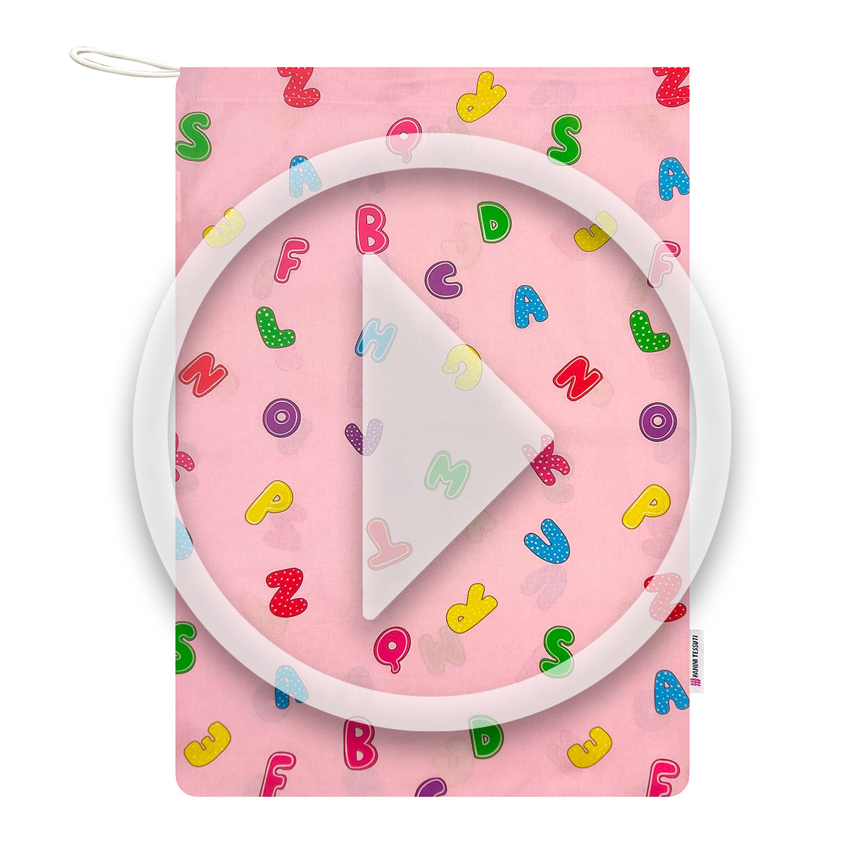Sac de jardin d'enfants Alphabet fond rose Image