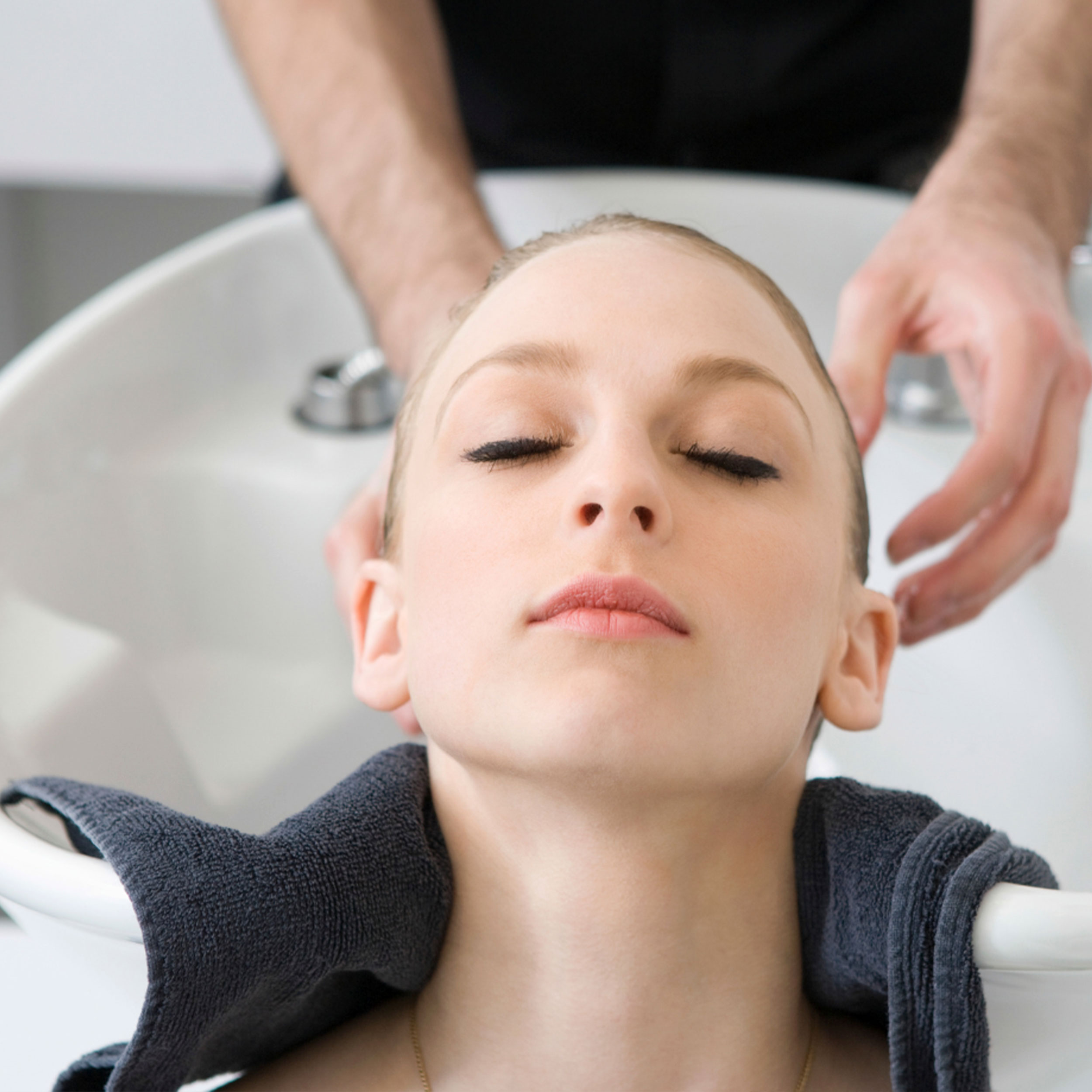 Friseurhandtuch aus Baumwolle Schwarz