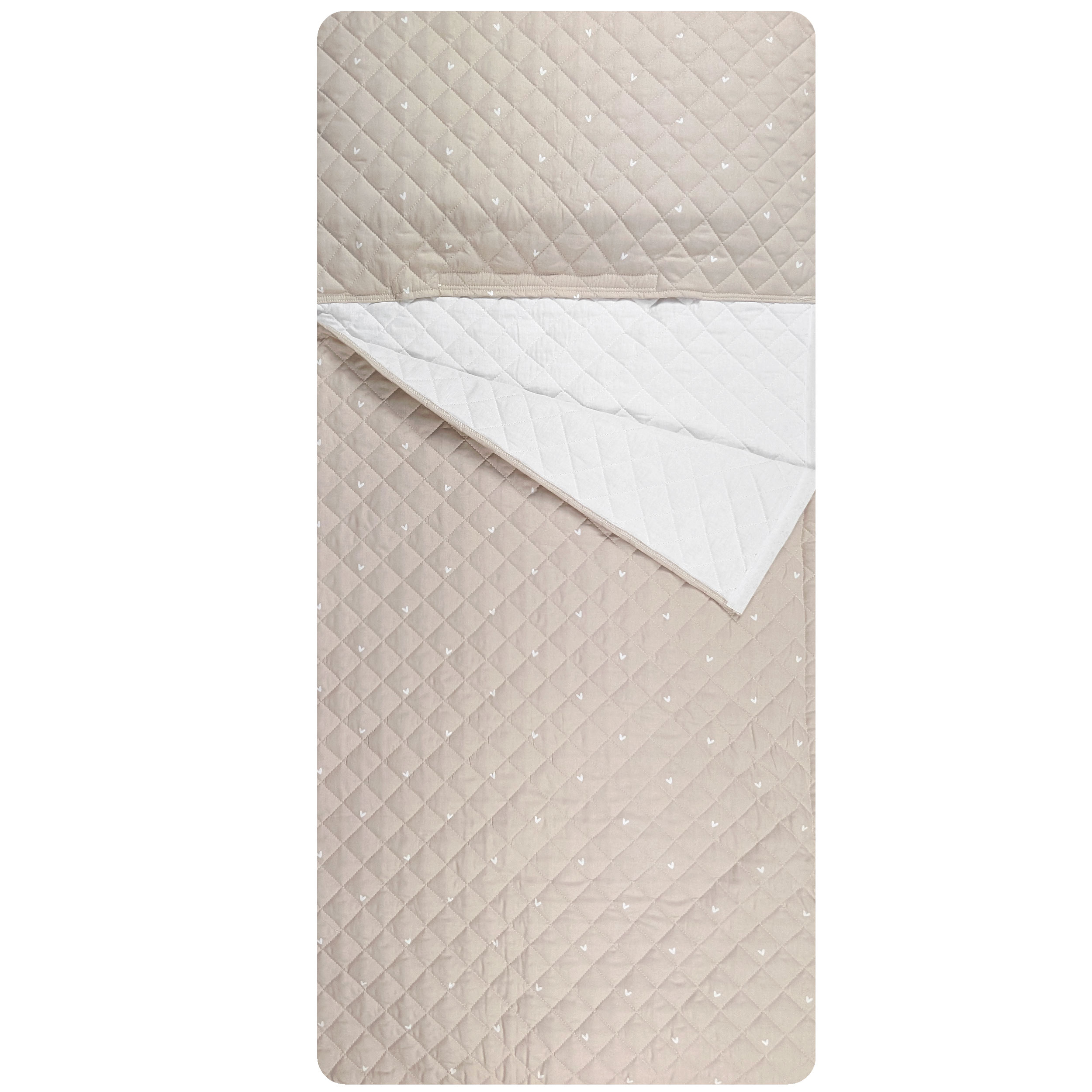 Sleeping Bag Hearts Background Beige Image