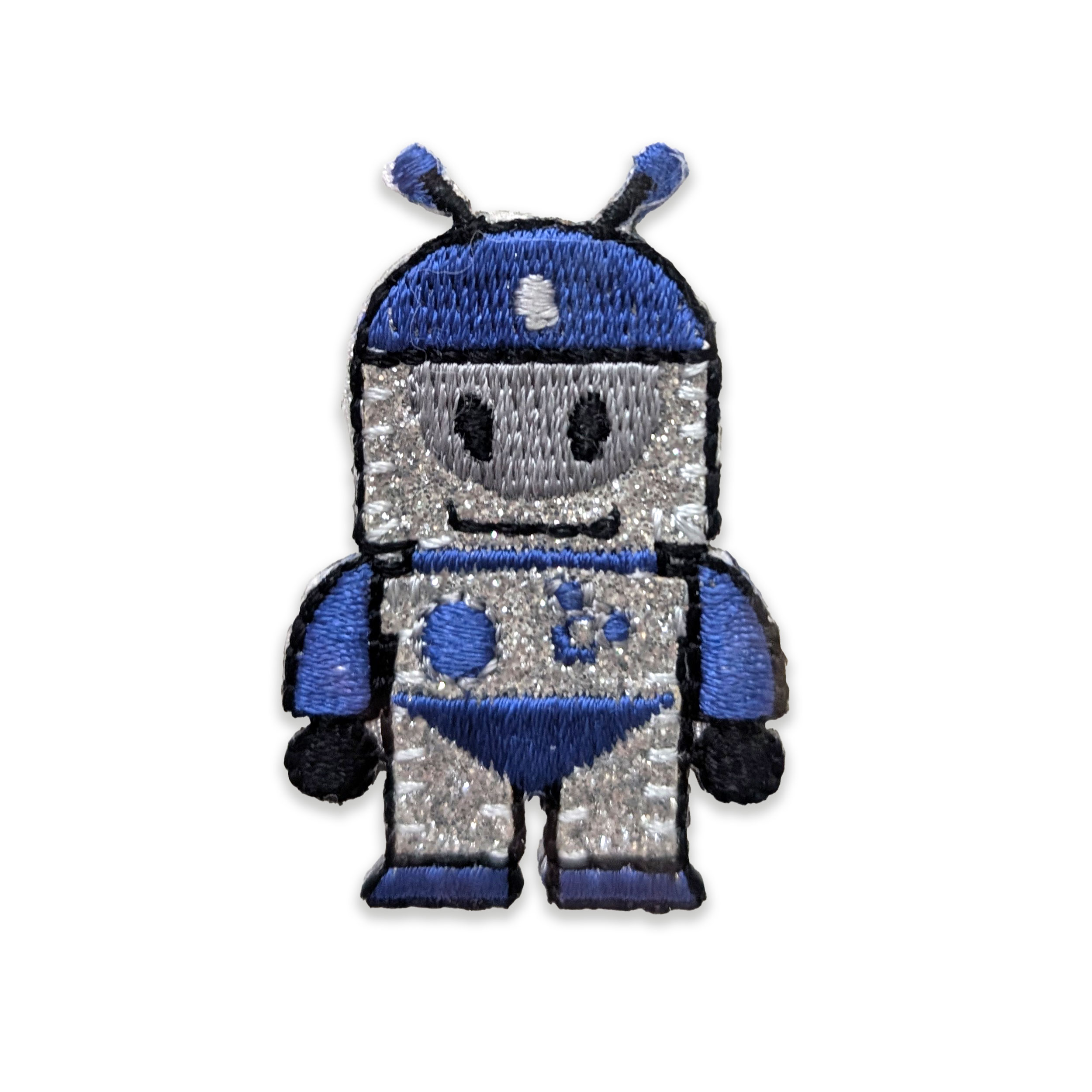 Blue Glitter Robot Thermoadhesive Application Image