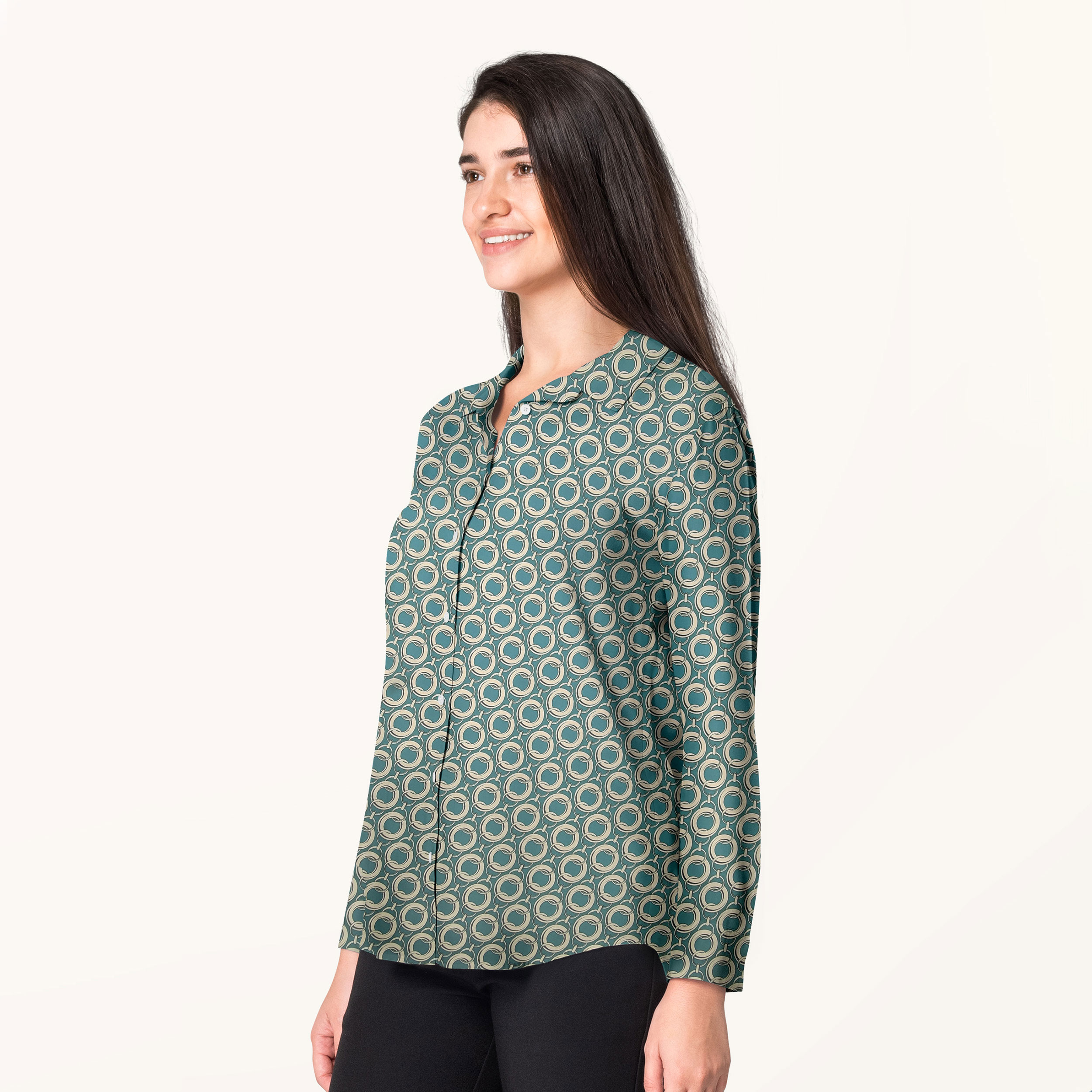 Ensemble de chaînes en satin Cady Fond pétrole Image