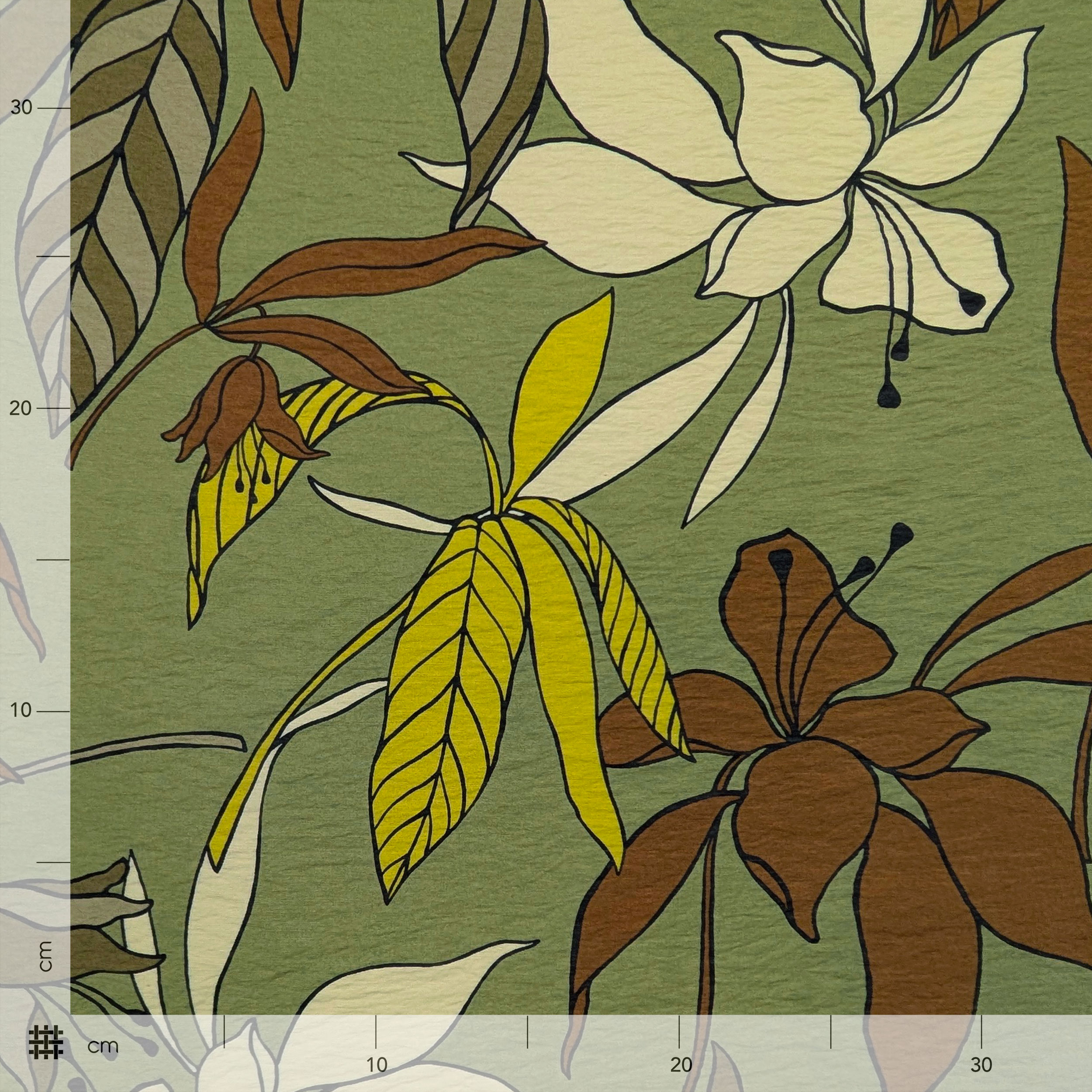 Green Floral Print Viscose Image