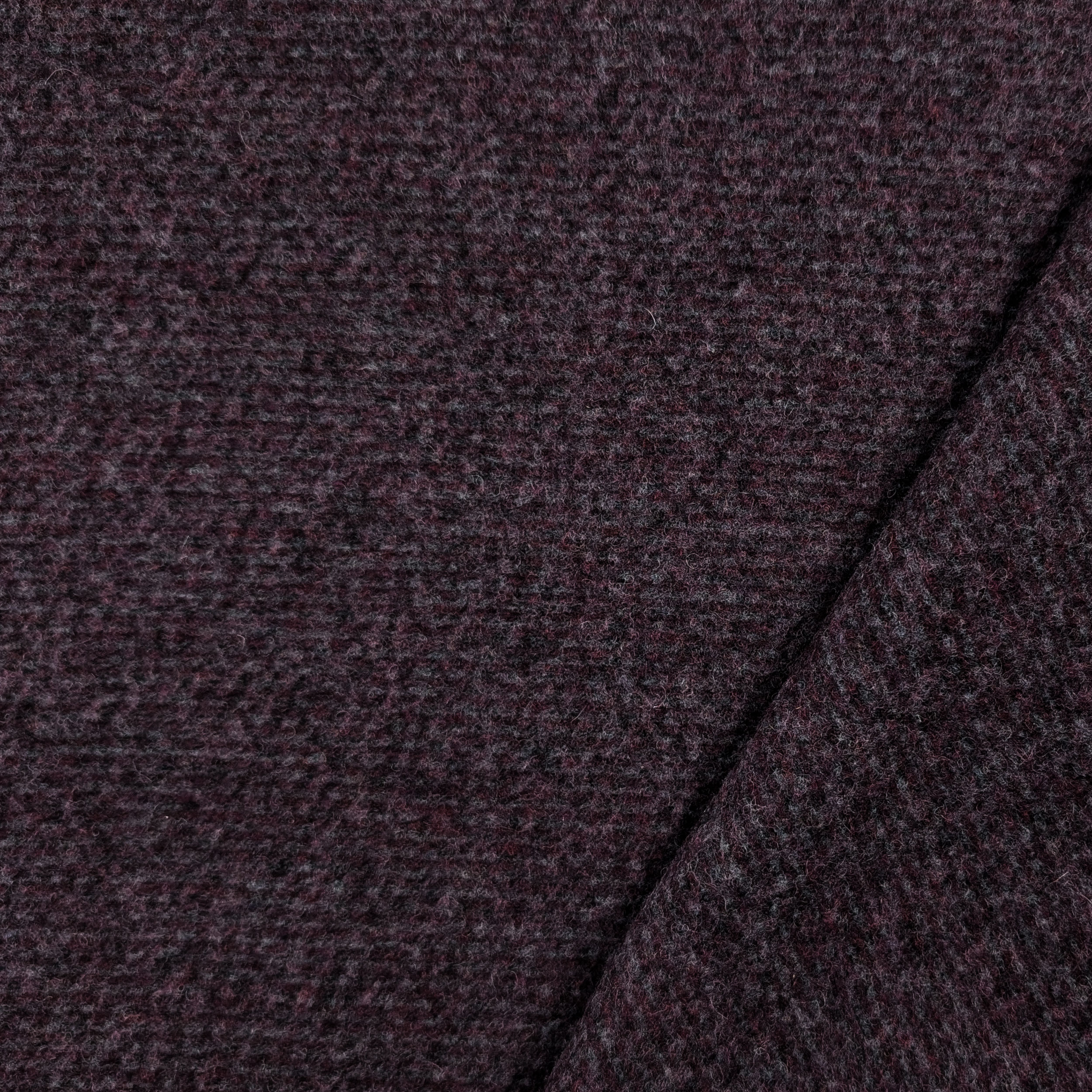 Boiled Wool Melange Plum Grey Image