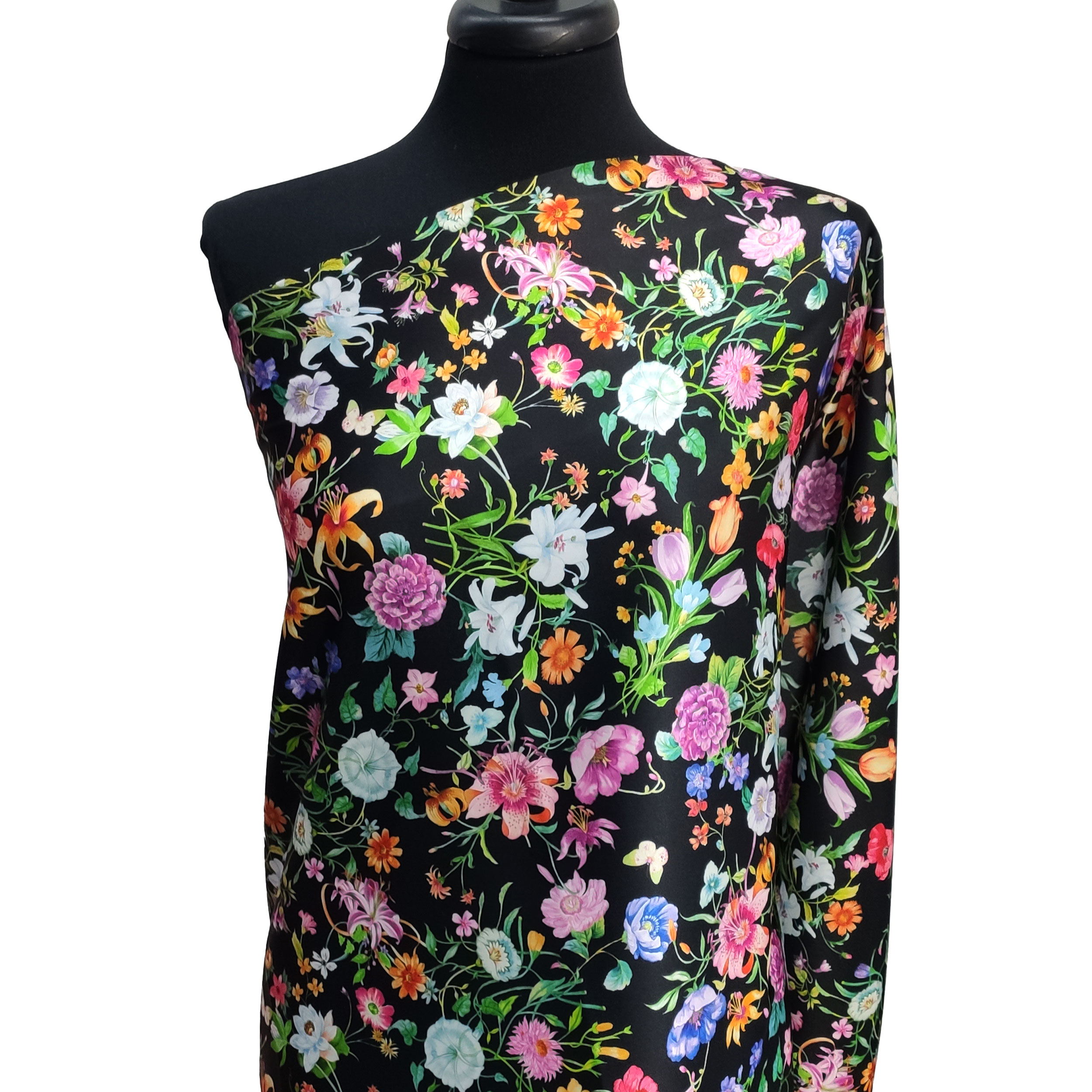 Elasticated Shave Set Fashion Black with Flowers