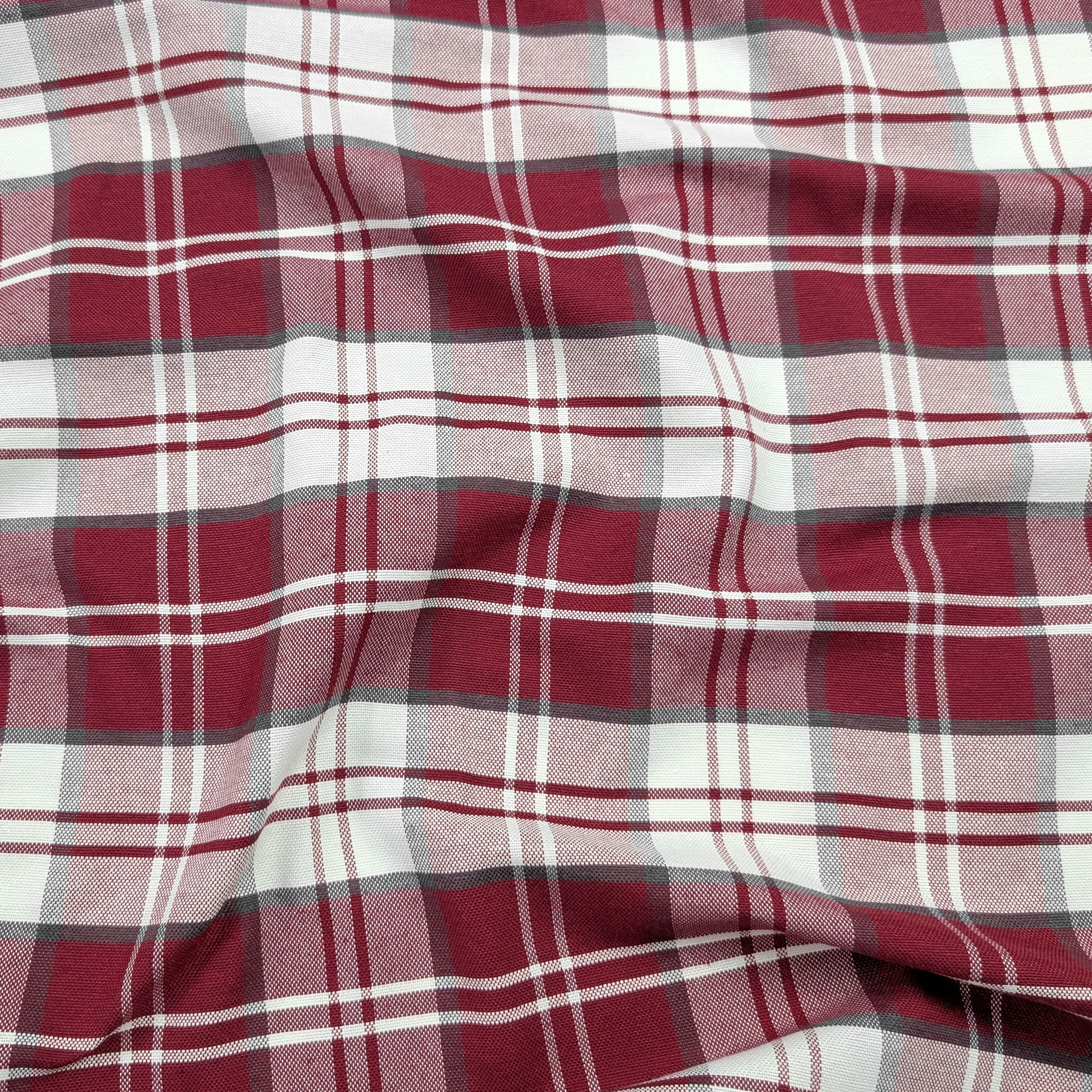 Bordeaux Tartan Yarn Dyed Fabric Image