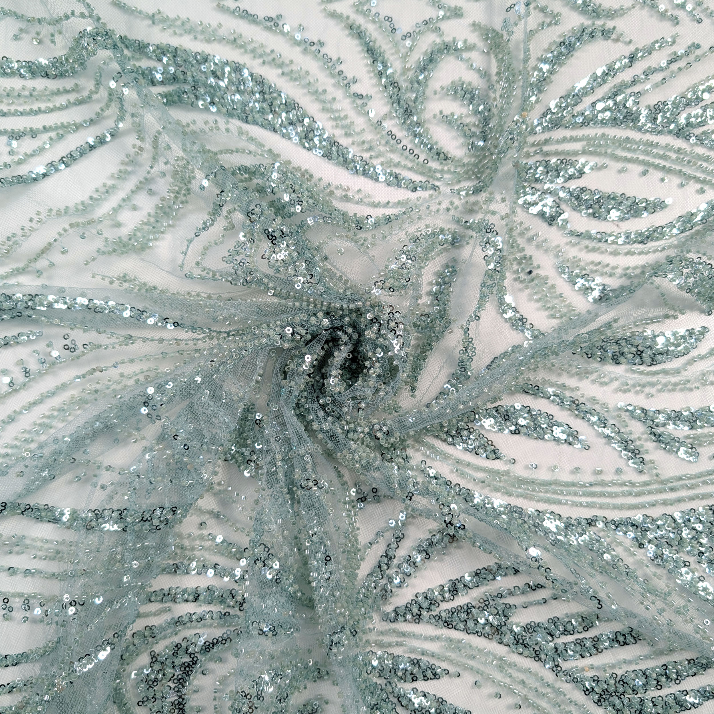 Fabric Sequins Embroidery Mint Image