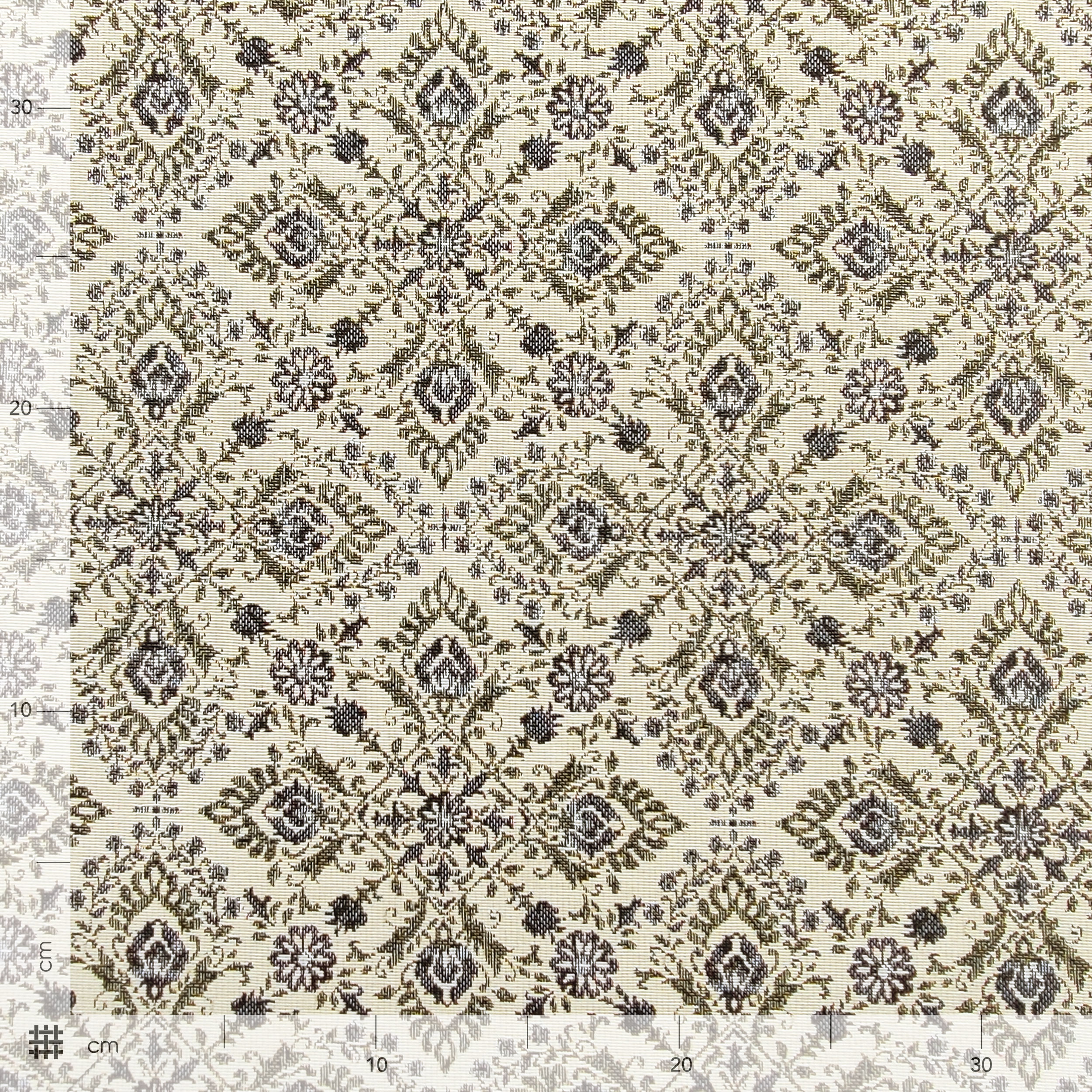 Jacquard Damasco Beige Azul