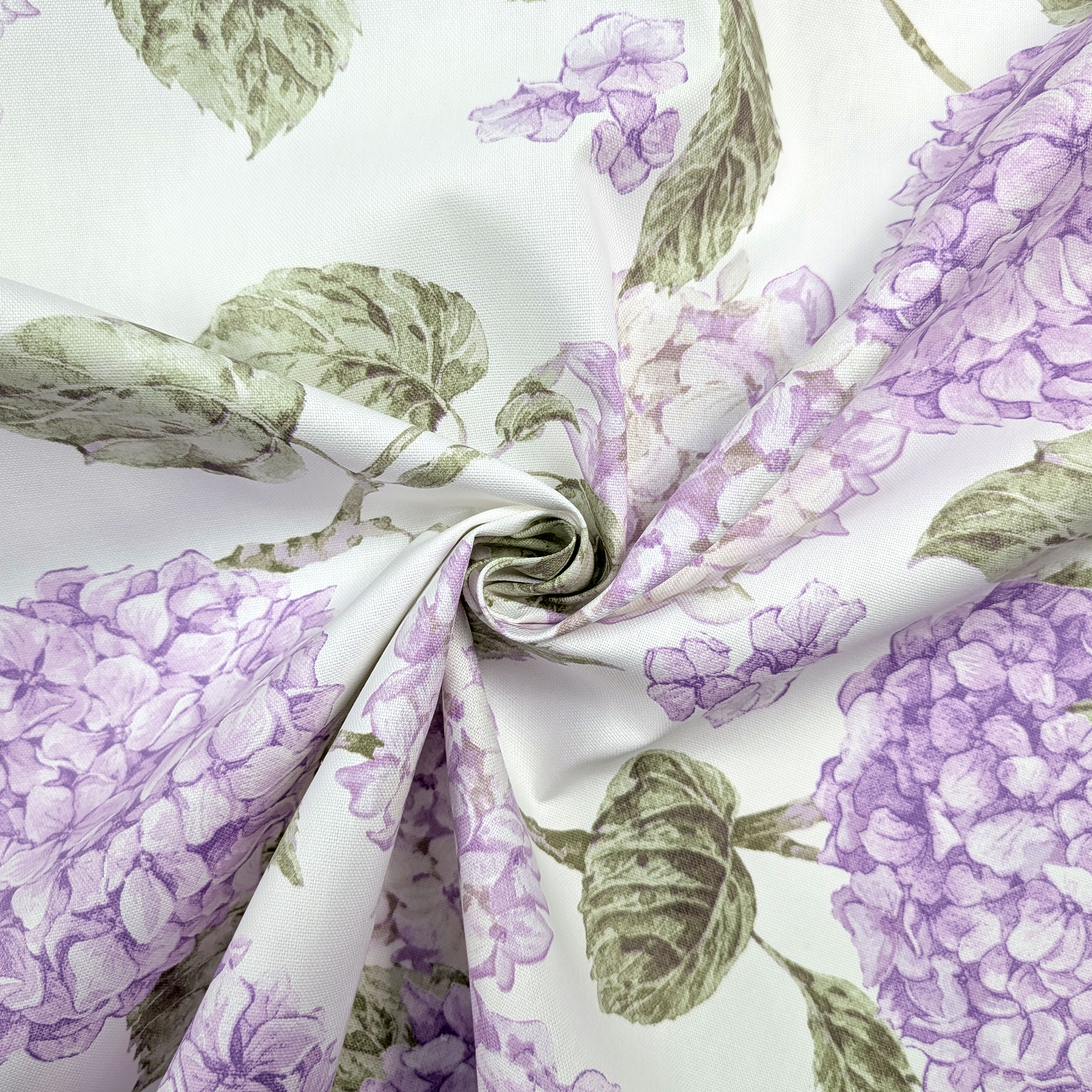Panama Fabric Lilac Hydrangea Cotton Image