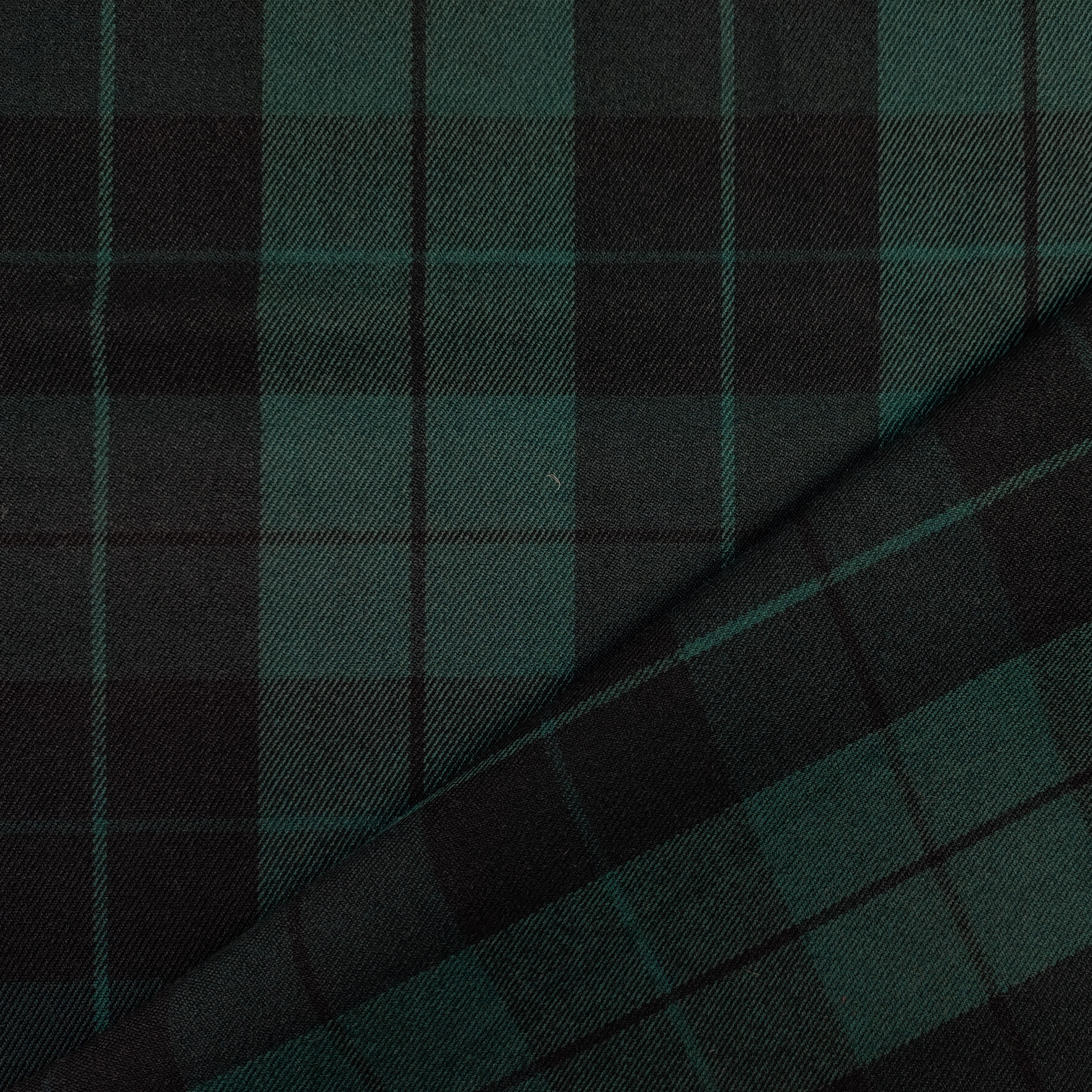 Green and Black Check Tartan Fabric Image
