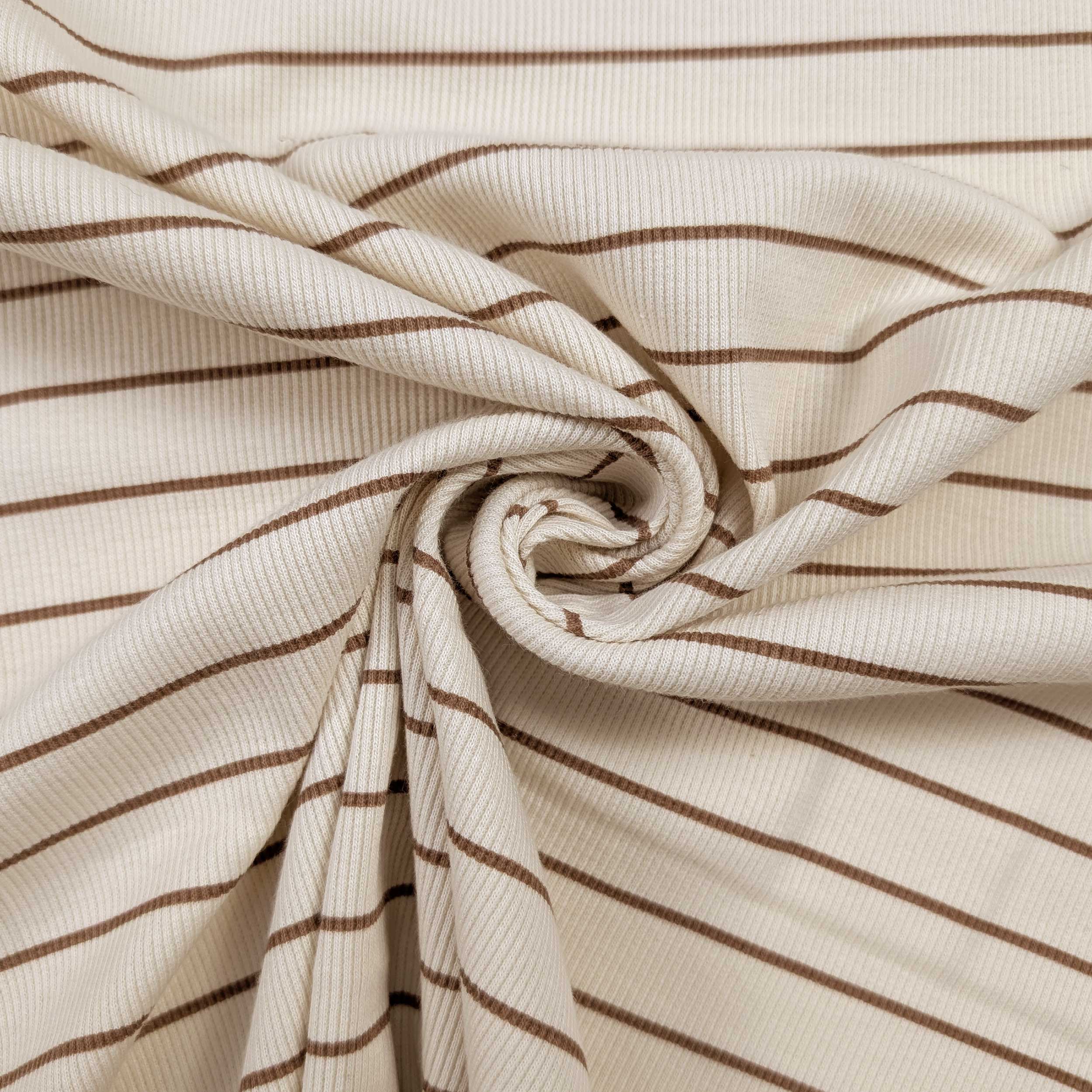 Ribbed Knitted Sweater Brown Stripes Image