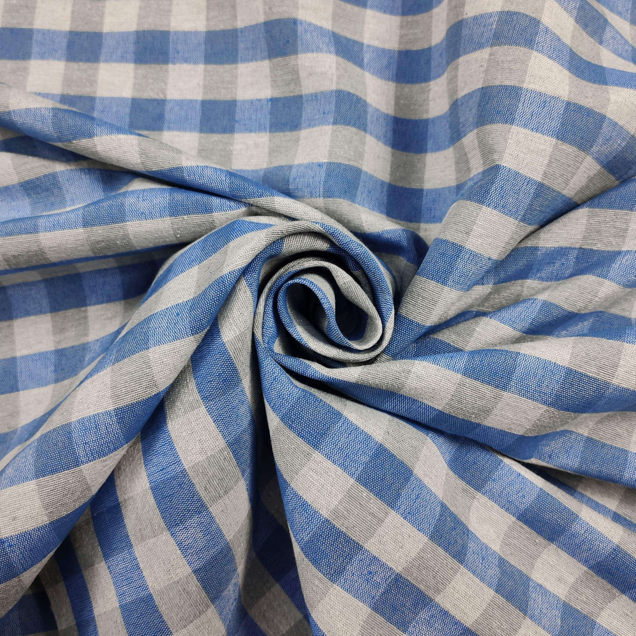 Tissu teint en fil pour nappe carrée gris Image
