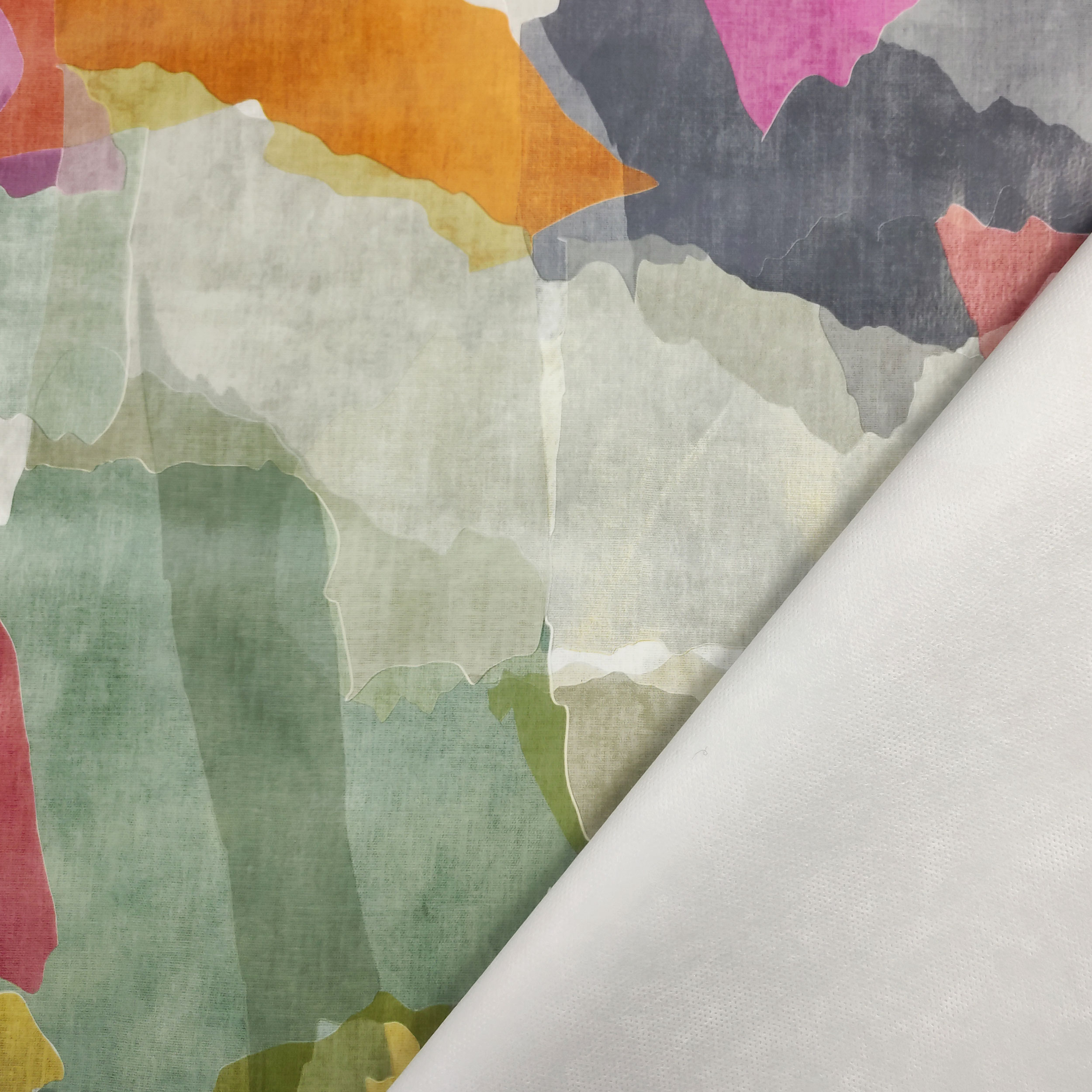 Plastic-coated tablecloth fabric Abstract Multicolour pattern
