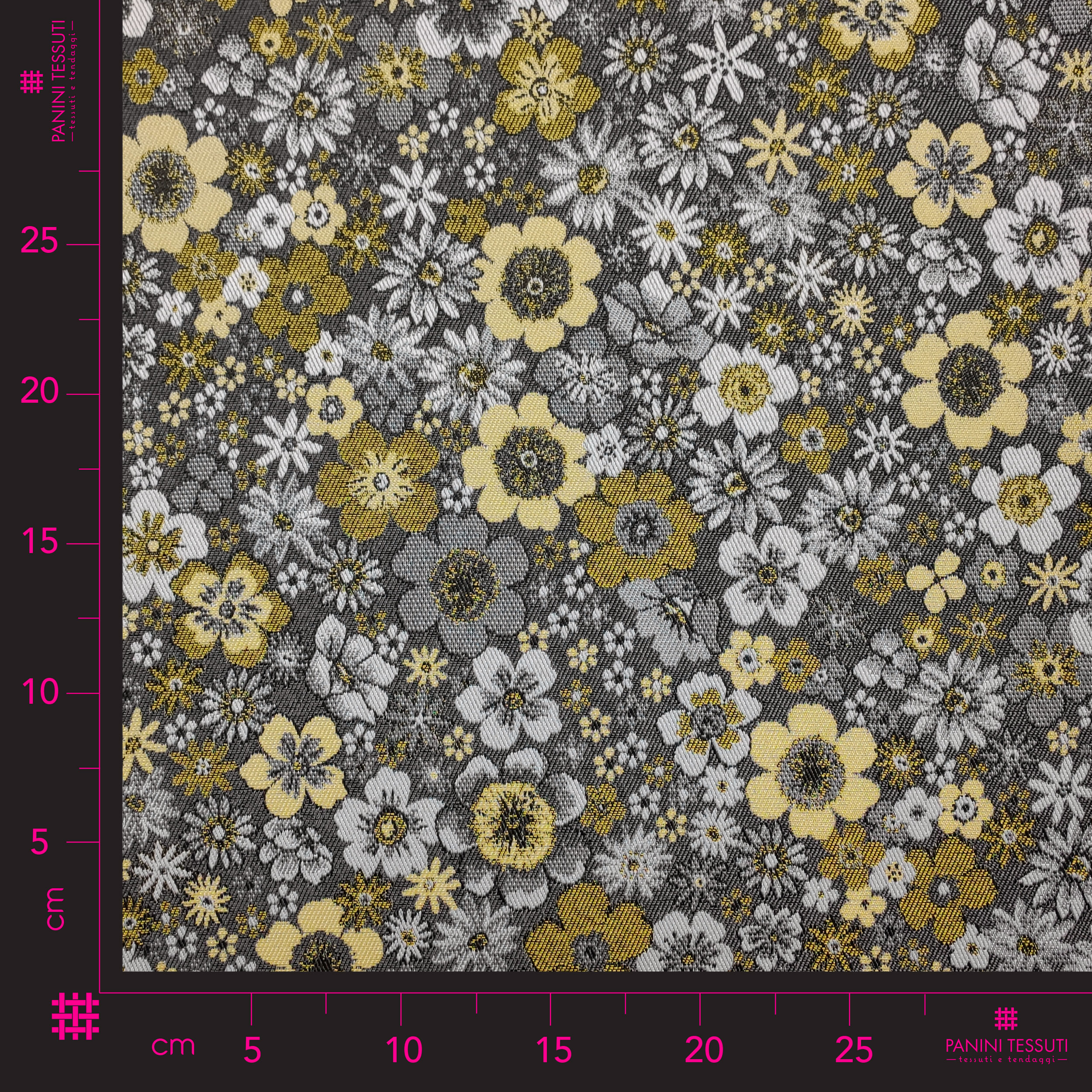 Tissu de brocart Fleurs Fond gris Image