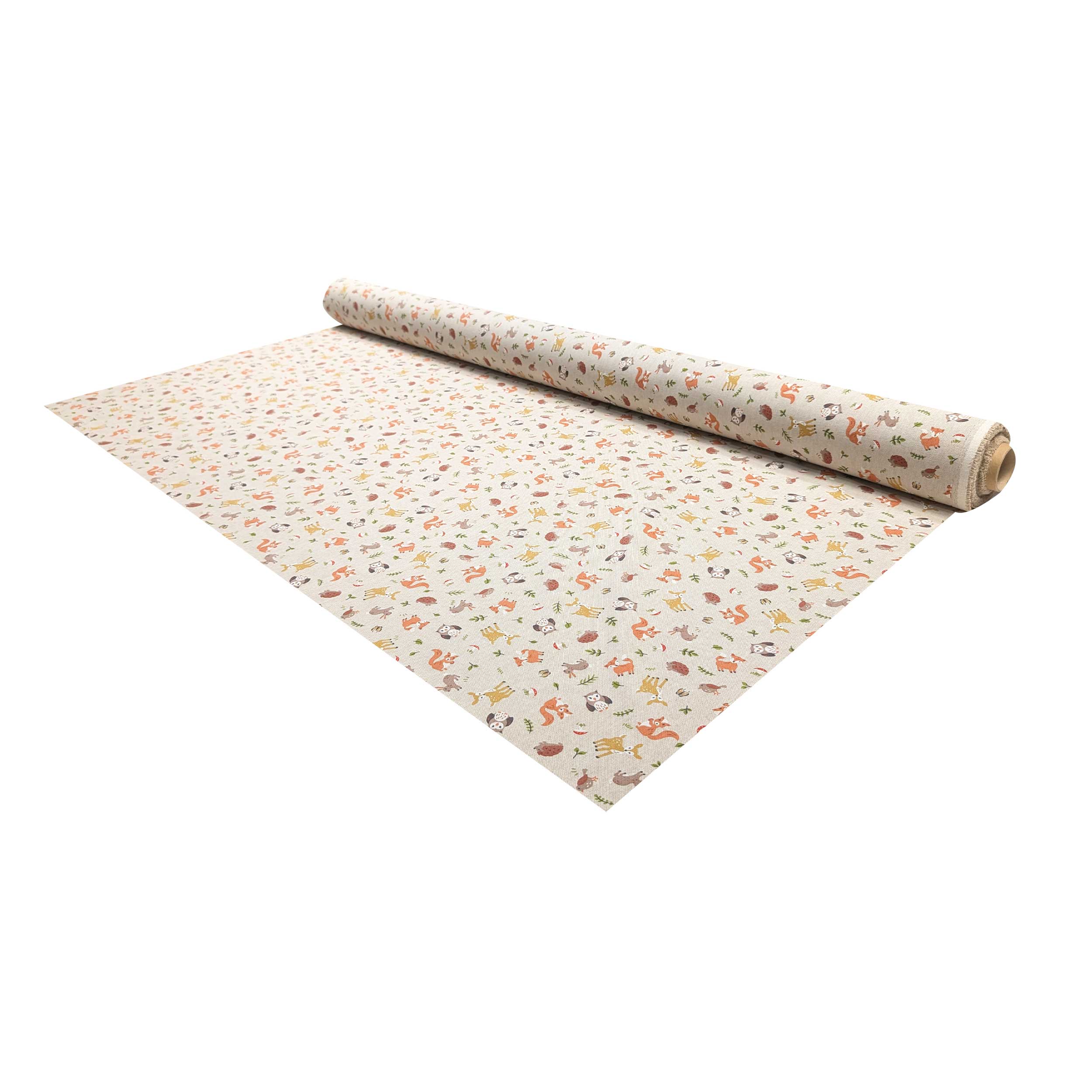 Panama Fabric Happy Animals in the Woods Image