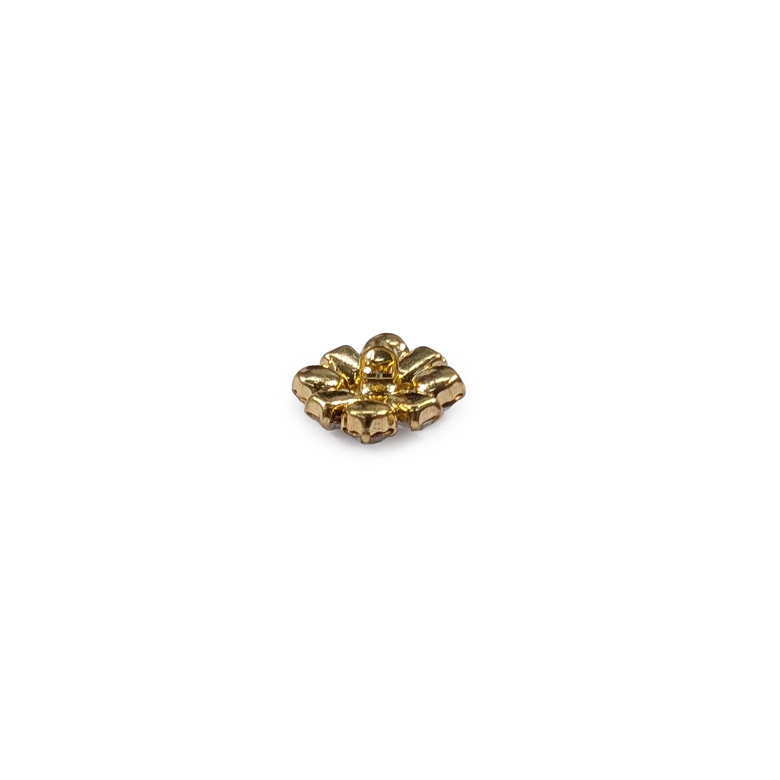 Square Gold Jewel Button with Rhinestones Image