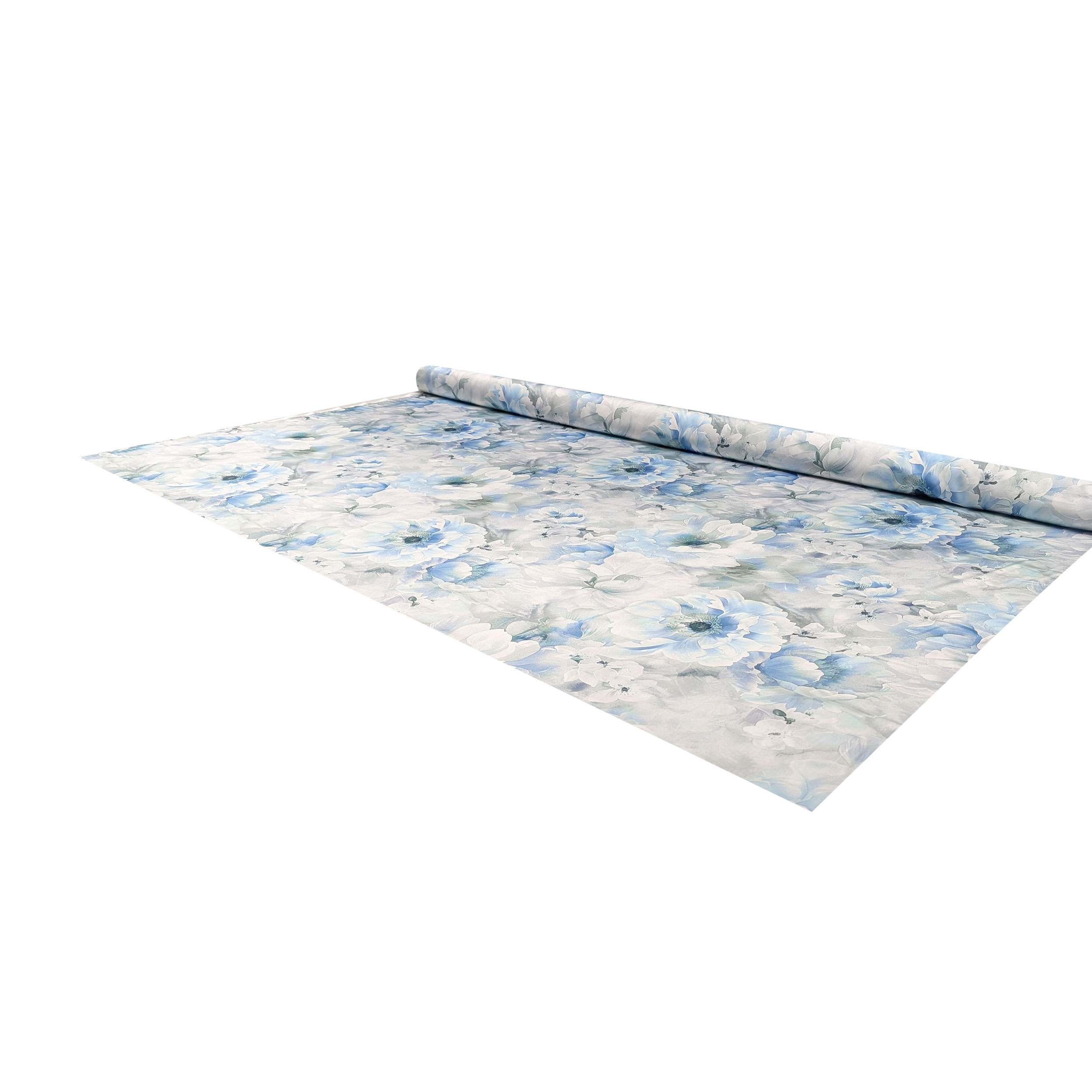 Satin Set High Fashion Blaue Blumen Image