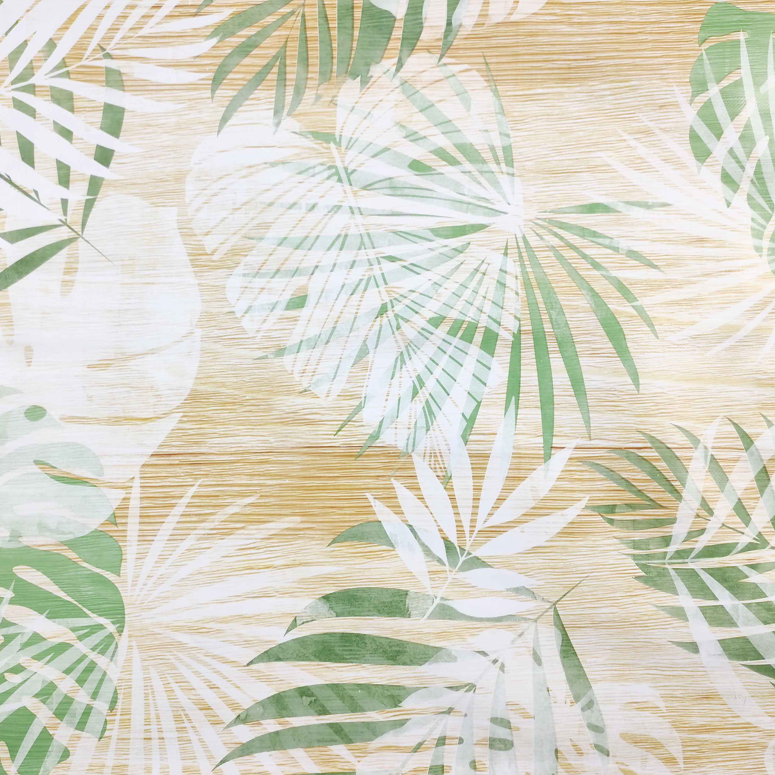 Waxed Tablecloth Fabric Tropical Leaves