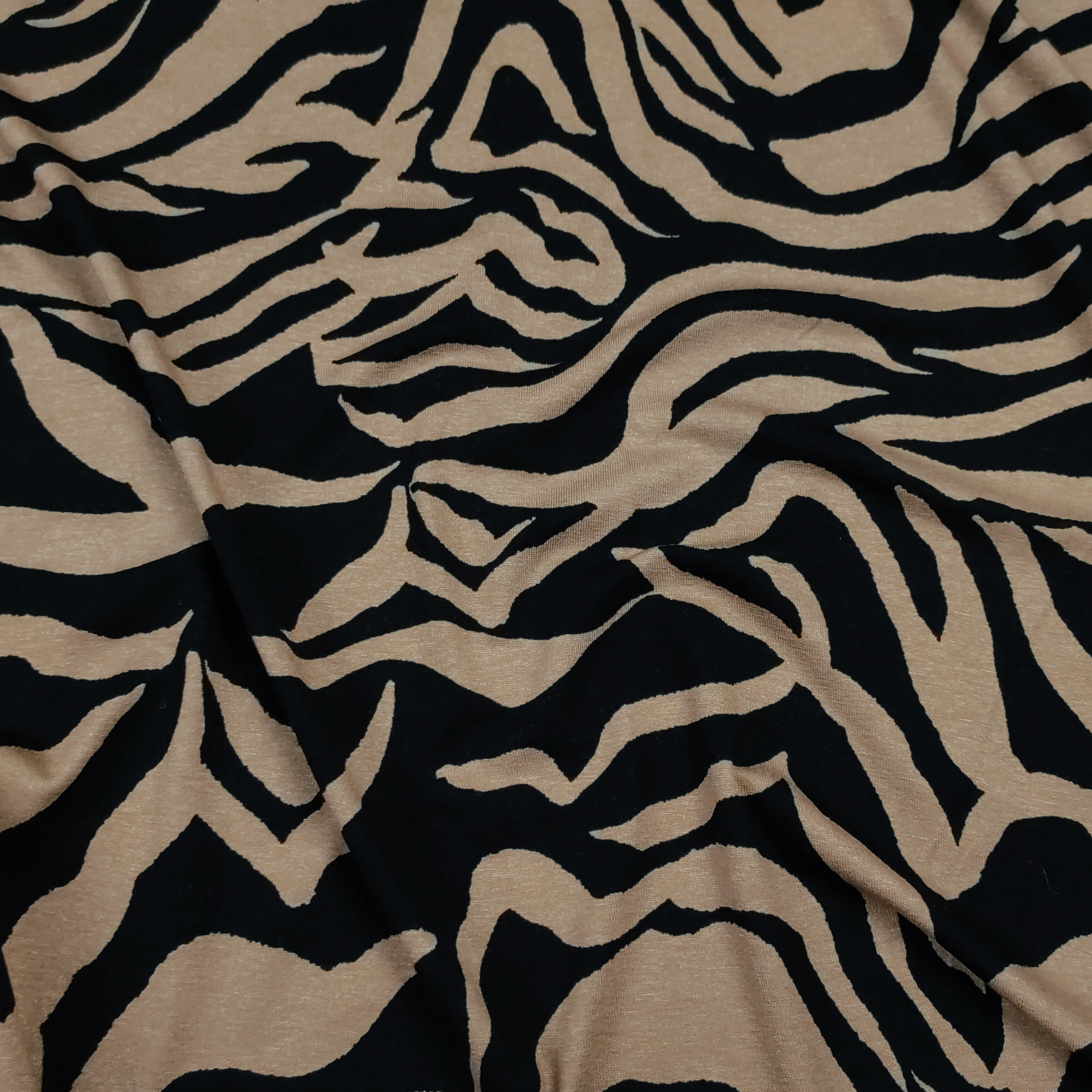 Beige Abstract Print Viscose Jersey Image